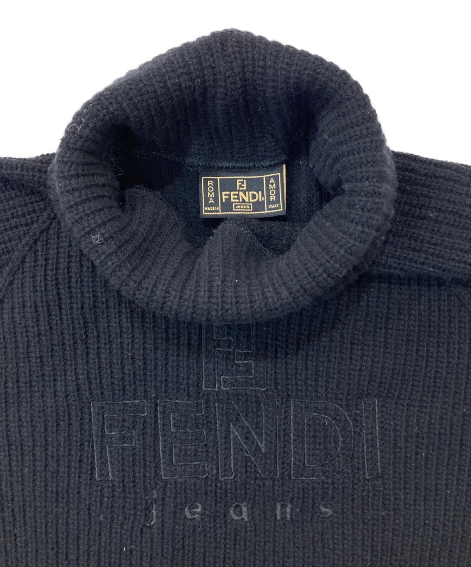 FENDI jeans タートルネック ニット着丈約57 - omegasoft.co.id