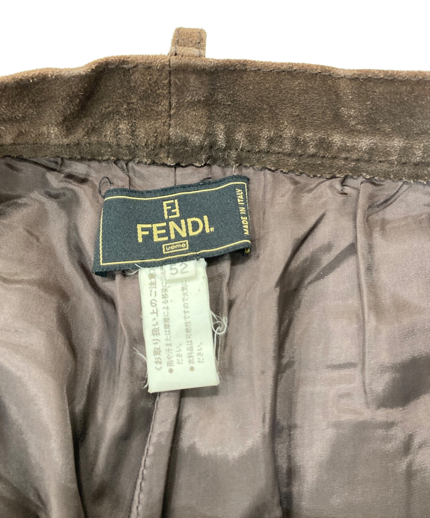 FENDI (フェンディ) スエードパンツ ブラウン サイズ:52