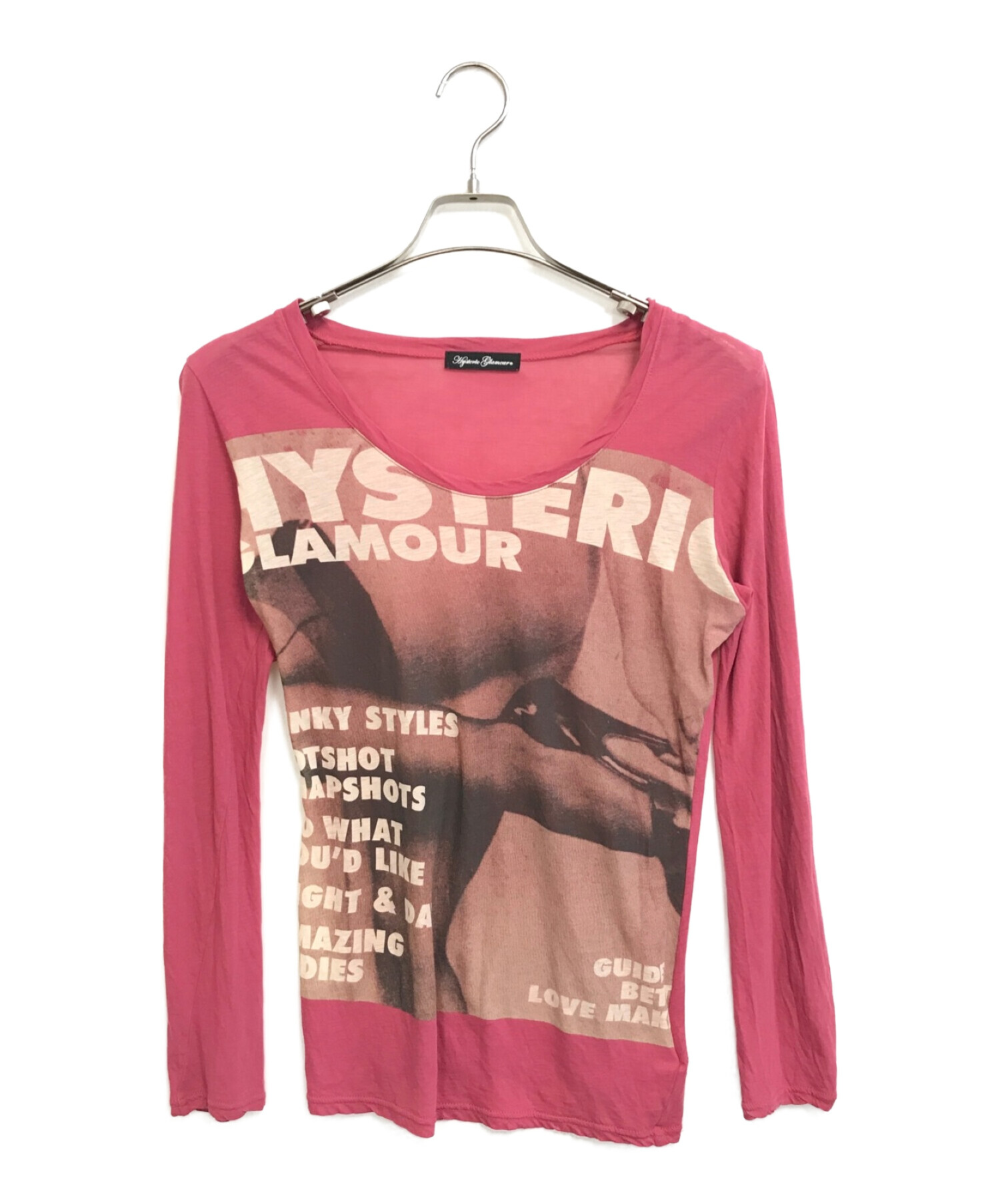 Hysteric Glamour (ヒステリックグラマー) [OLD]ロングスリーブTシャツ ピンク サイズ:FREE