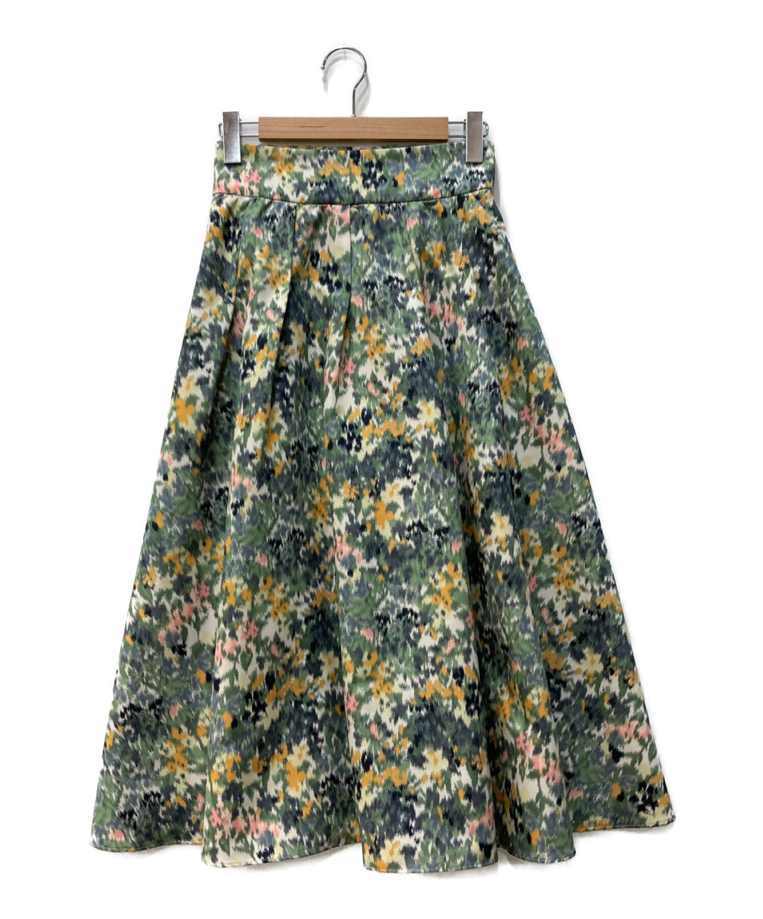 IENA (イエナ) かすれフラワーギャザースカート マルチカラー サイズ:34