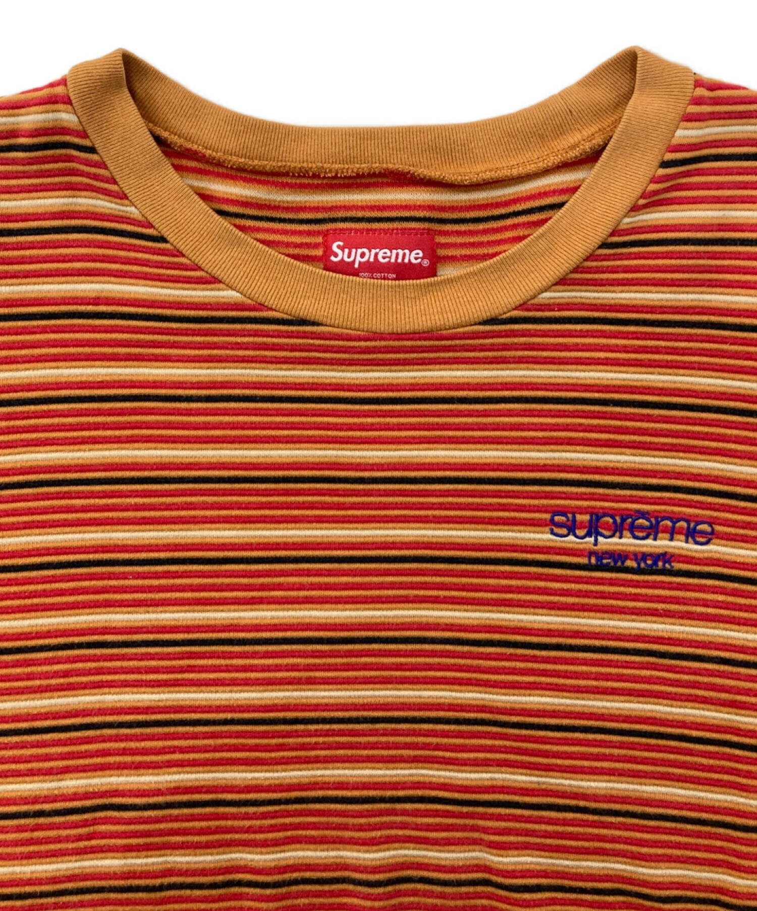 Supreme (シュプリーム) ボーダーカットソー オレンジ サイズ:M