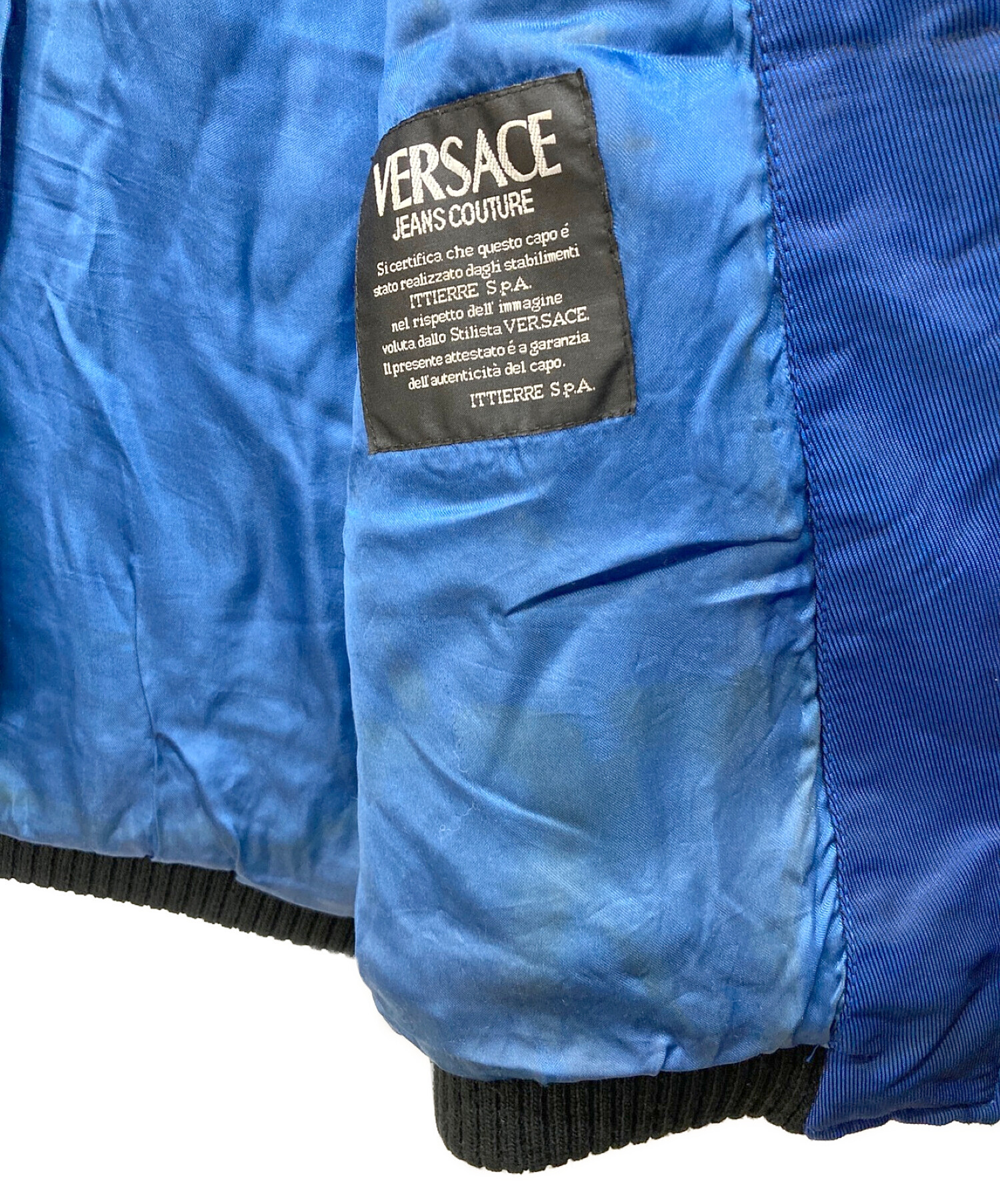 VERSACE JEANS COUTURE (ヴェルサーチ ジーンズクチュール) MA-1ジャケット ブルー サイズ:XS