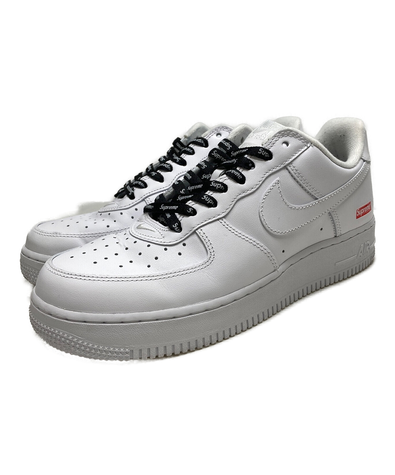 SUPREME × NIKE AIR FORCE 1 LOW 黒赤 靴紐 - 靴