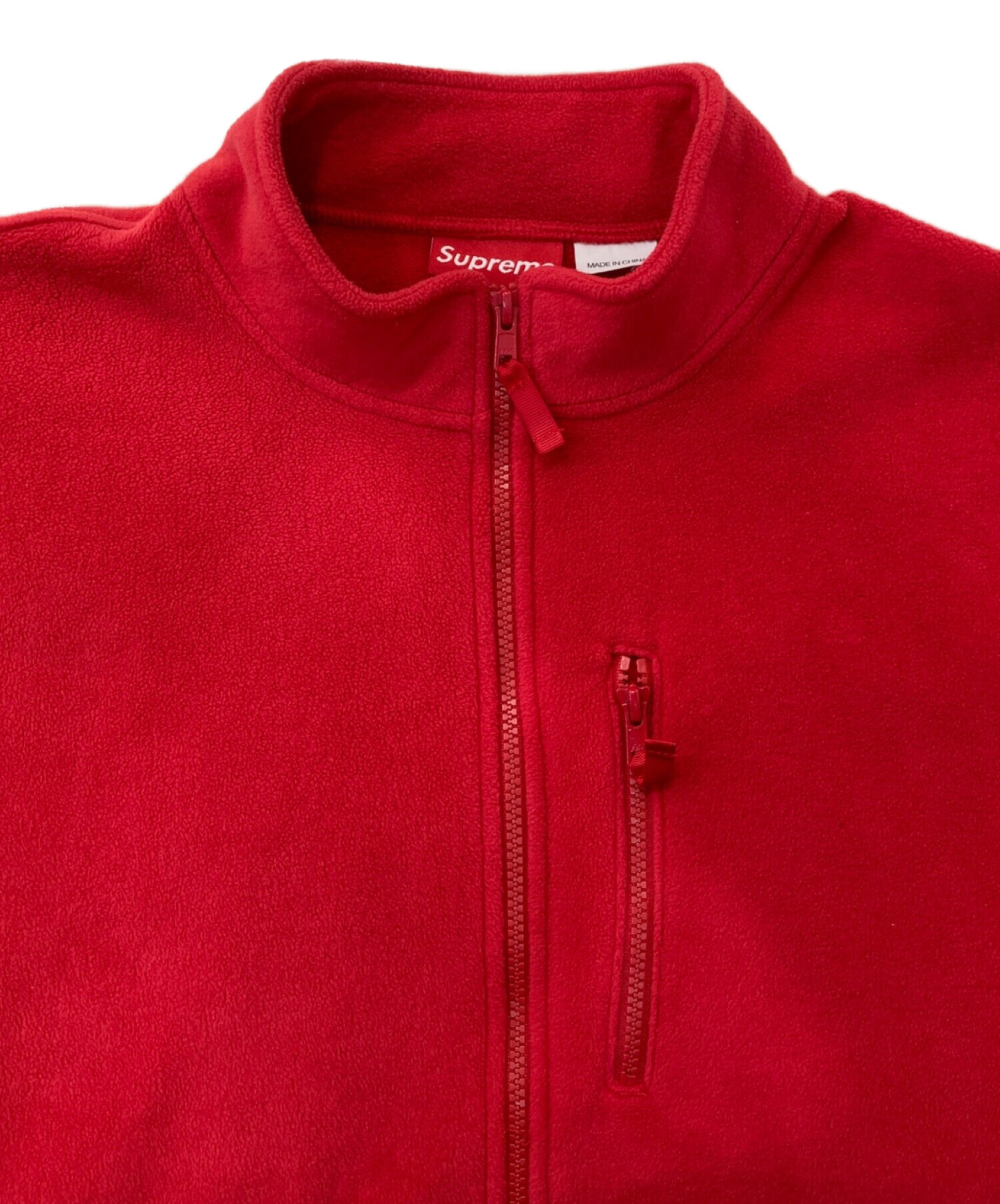 SUPREME (シュプリーム) polartec zip jacket レッド サイズ:L
