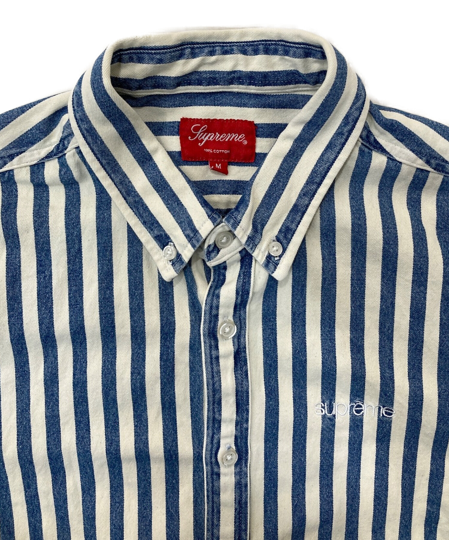 中古・古着通販】SUPREME (シュプリーム) ストライプシャツ アイボリー