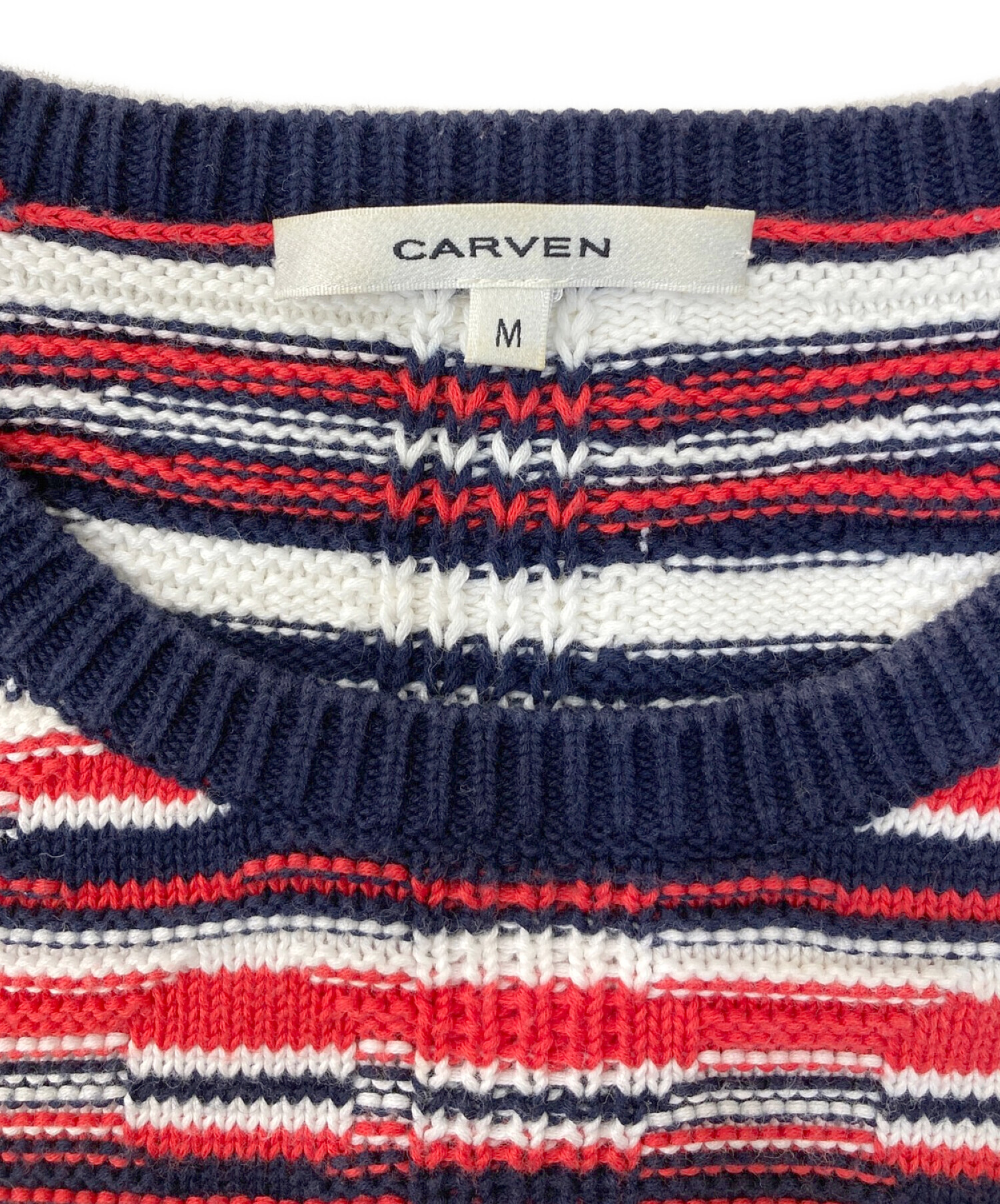 CARVEN (カルヴェン) ショルダーボタン切替ニット レッド サイズ:М