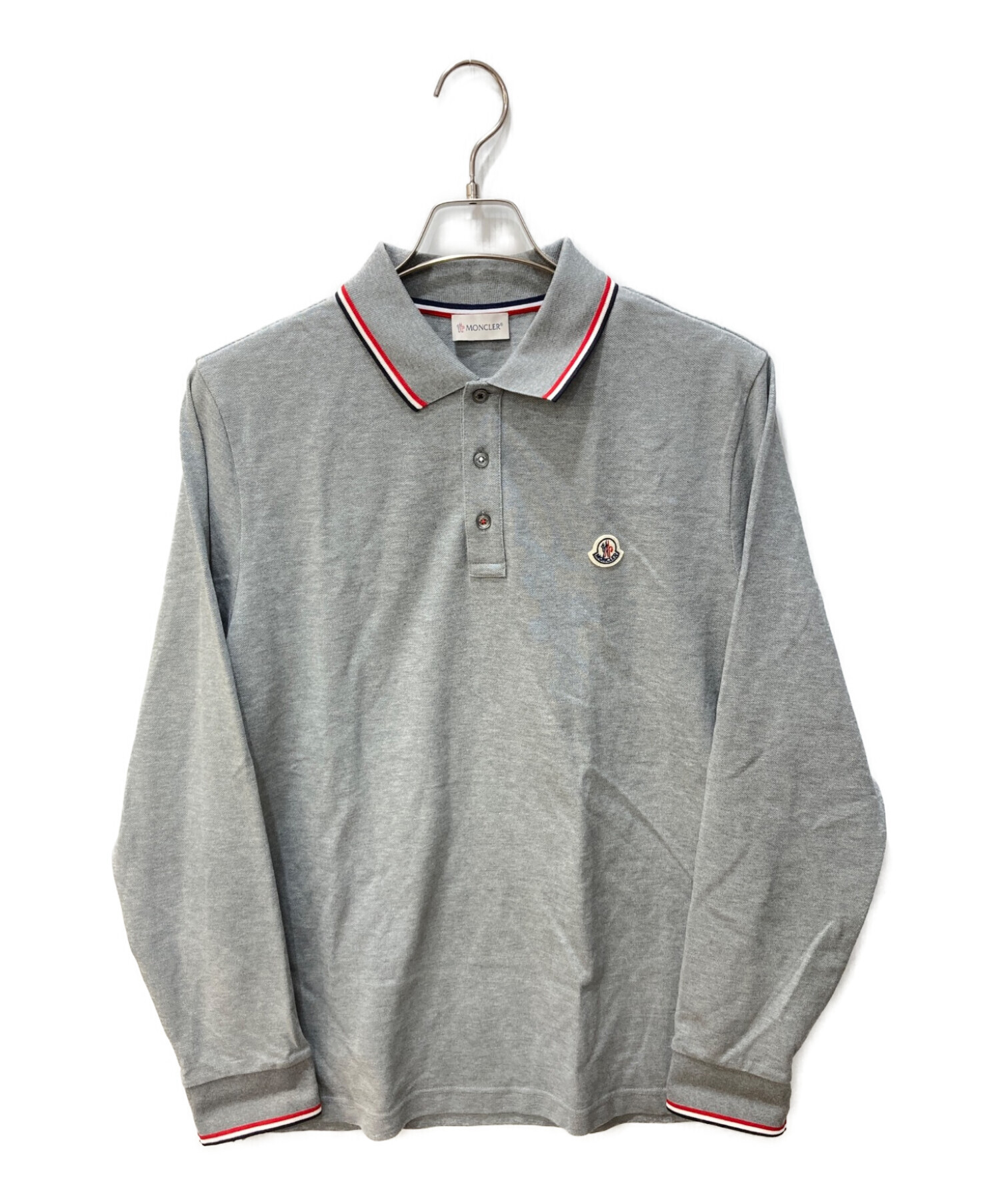 MONCLER (モンクレール) MAGLIA POLO MANICA LUNGA　長袖ポロシャツ　F20918B700100 グレー サイズ:XL  未使用品