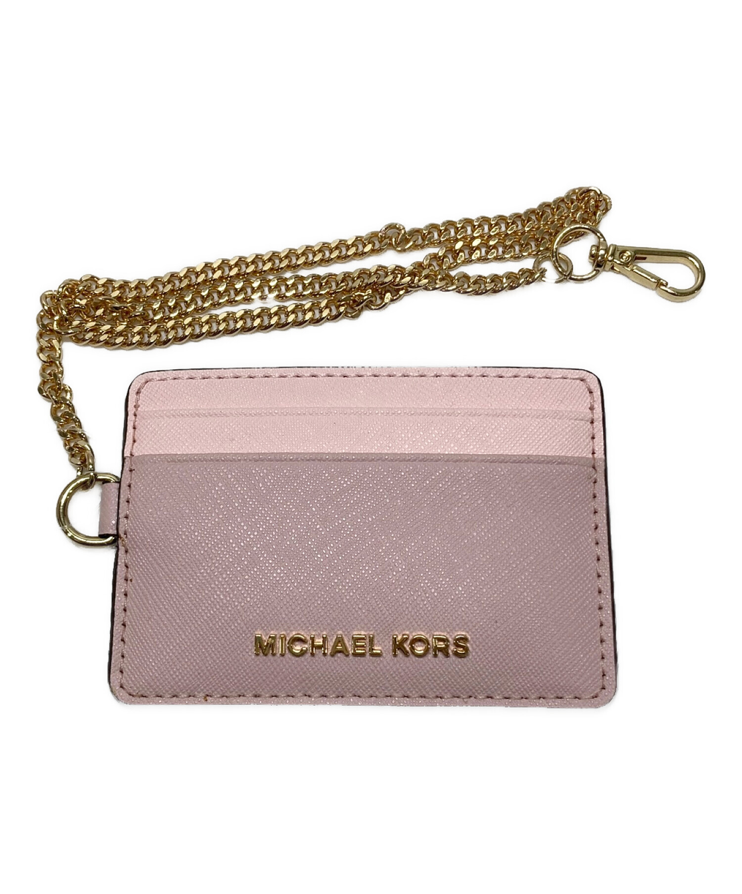 MICHAEL KORS (マイケルコース) レザー キーチャーム リベット パンチング 2WAY ショルダー ハンドバッグ ピンク