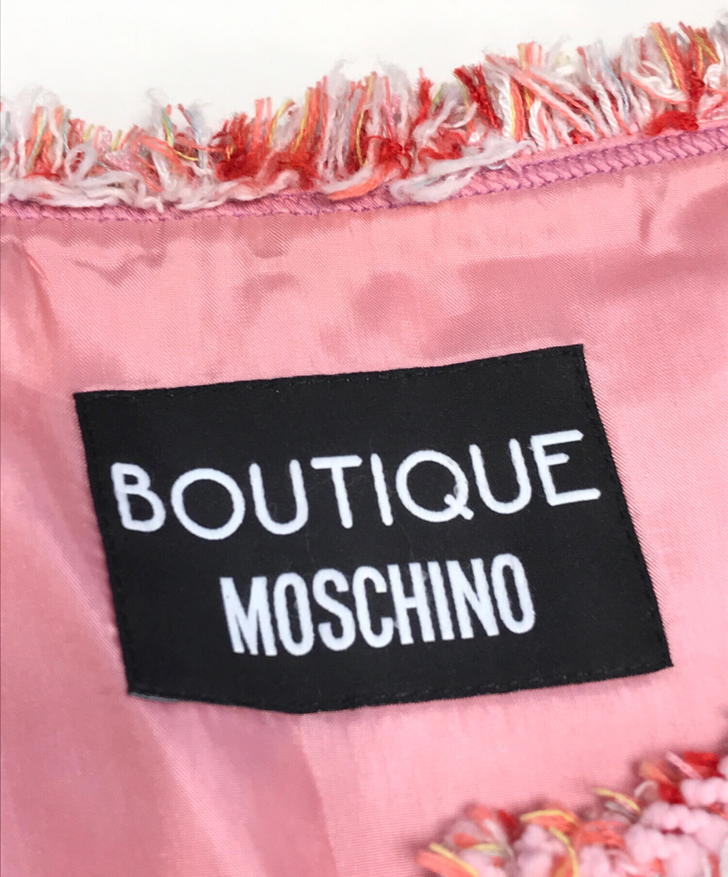 中古・古着通販】BOUTIQUE MOSCHINO (ブティック モスキーノ) ツイードジャケット ピンク サイズ:S｜ブランド・古着通販  トレファク公式【TREFAC FASHION】スマホサイト