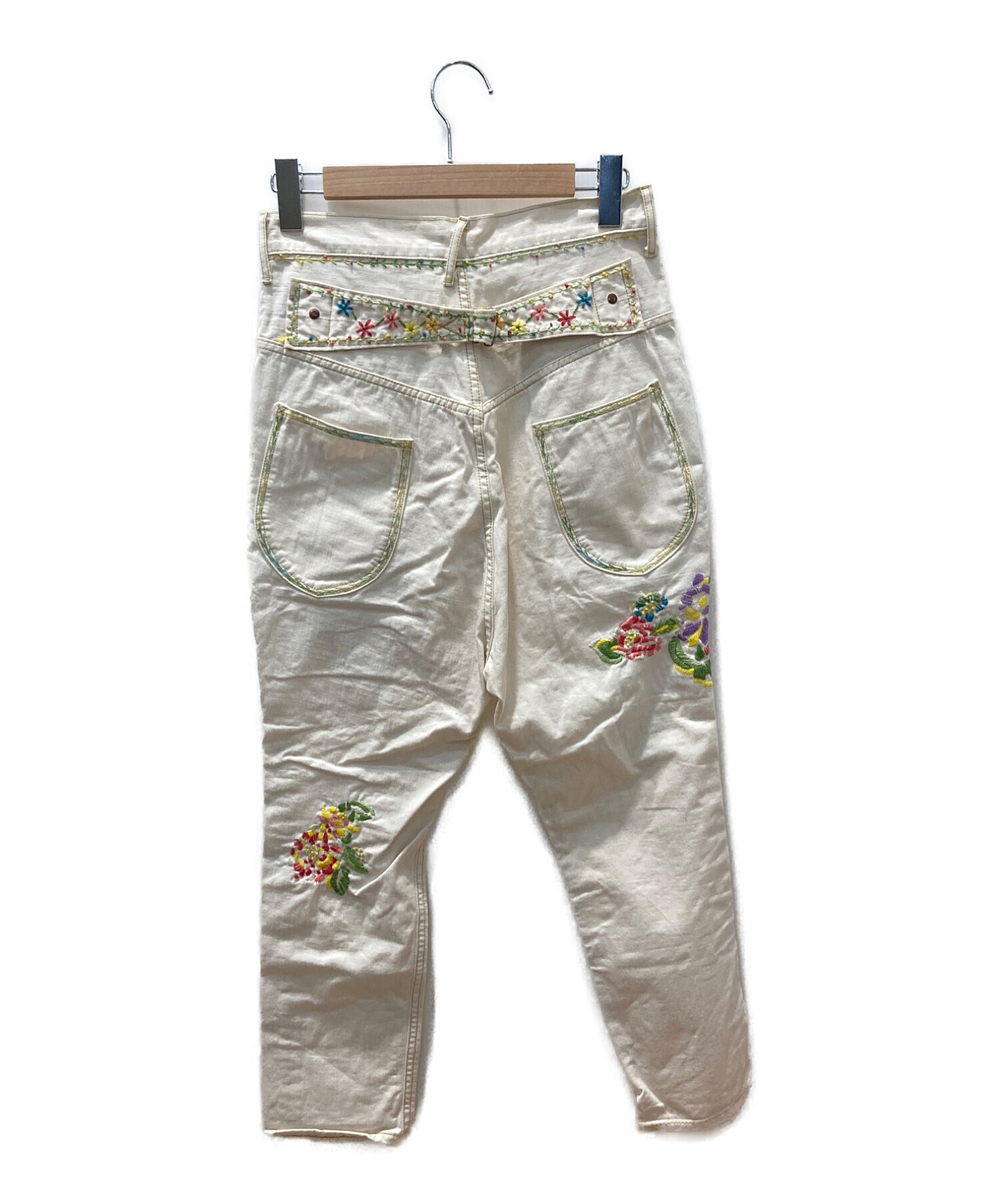 KAPITAL (キャピタル) 花柄刺繍パンツ ホワイト サイズ:M