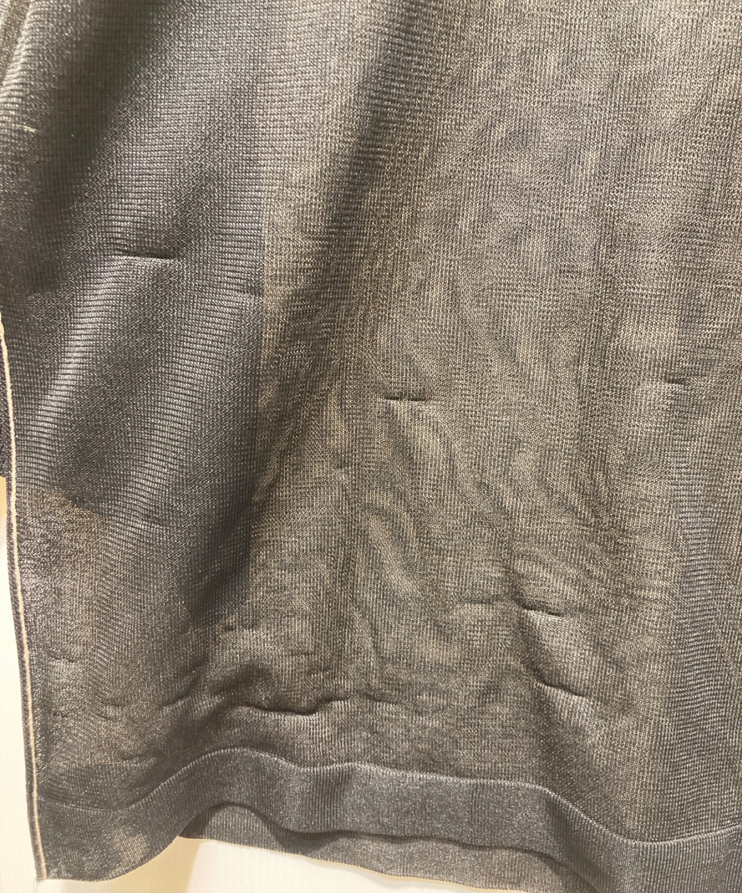 中古・古着通販】CLANE (クラネ) SEE-THROUGH LINE KNIT TOPS ブラック