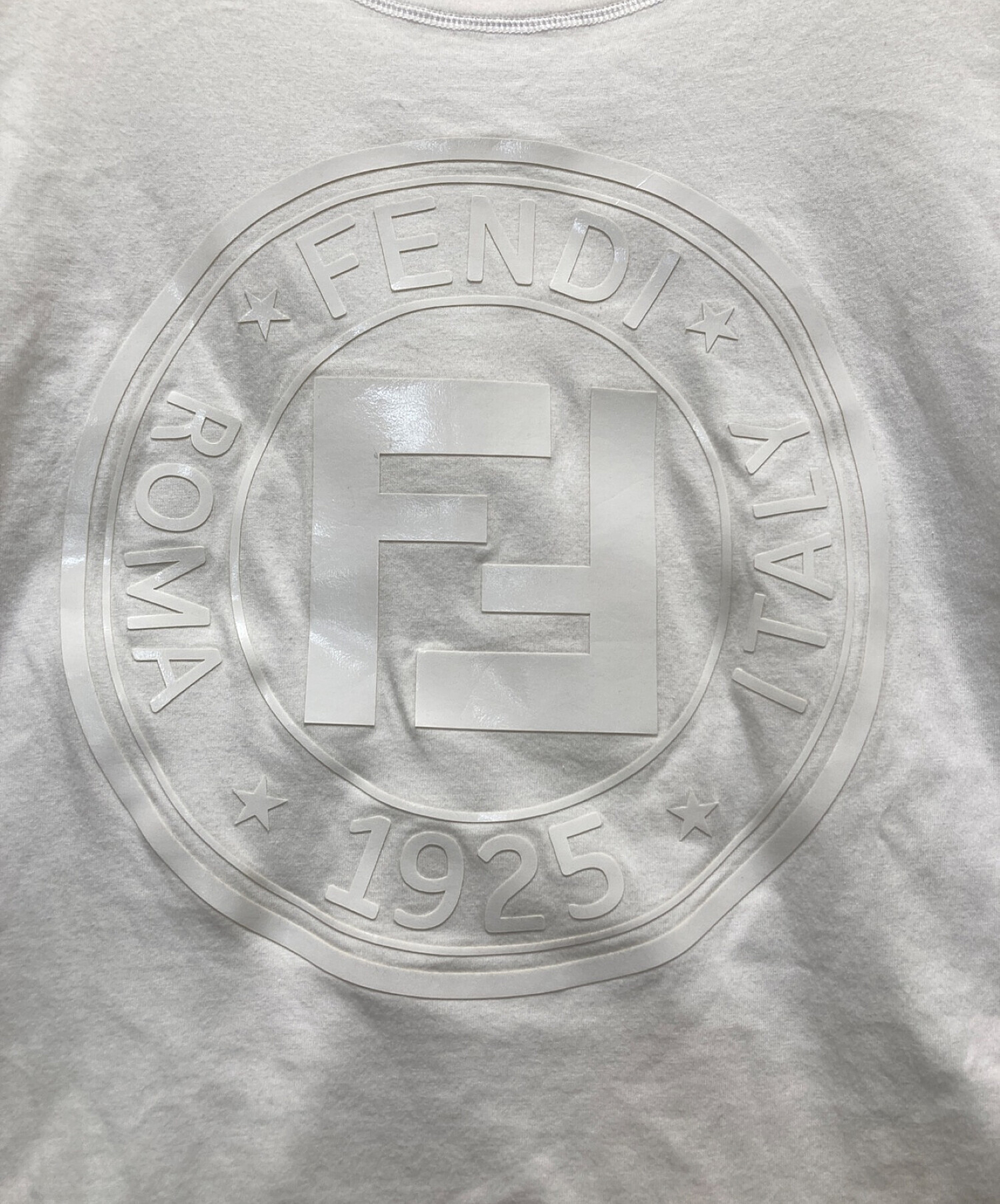 FENDI (フェンディ) ズッカサークルロゴTシャツ ホワイト サイズ:40