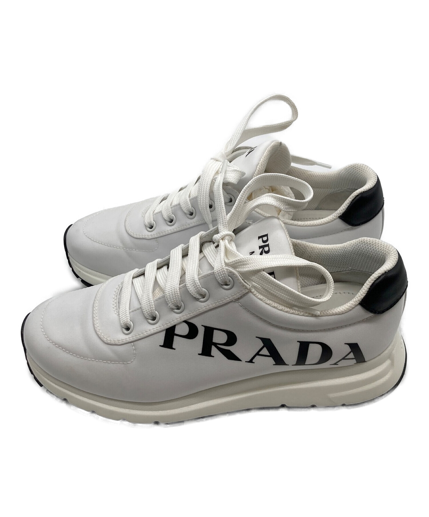 中古・古着通販】PRADA (プラダ) サイドロゴレースアップスニーカー