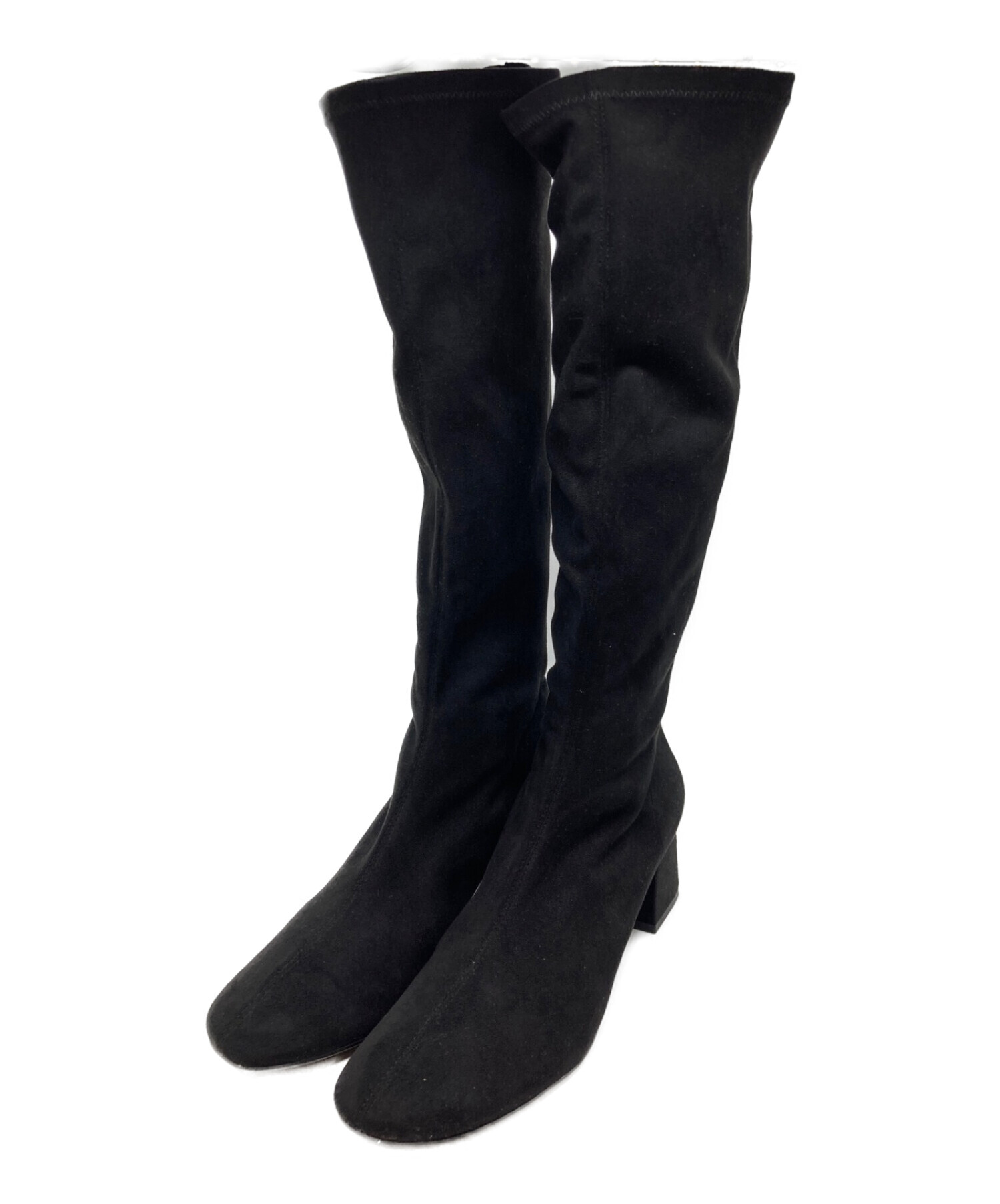 CHARLES & KEITH (チャールズ＆キース) Block Heel High Knee Boots ブラック サイズ:37/235
