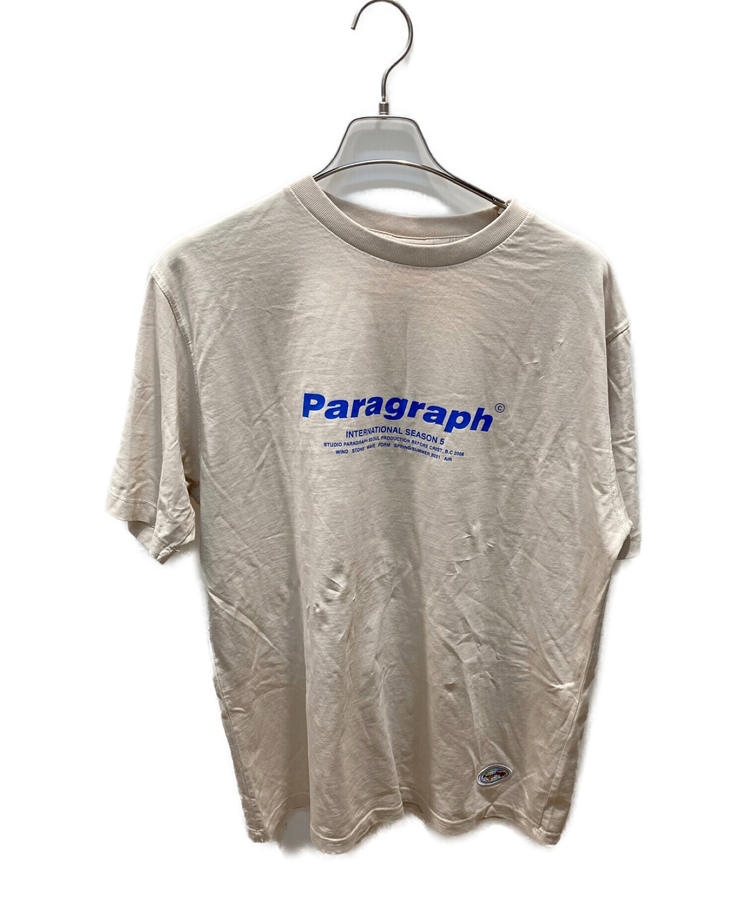 中古・古着通販】Paragraph (パラグラフ) ロゴTシャツ ベージュ サイズ