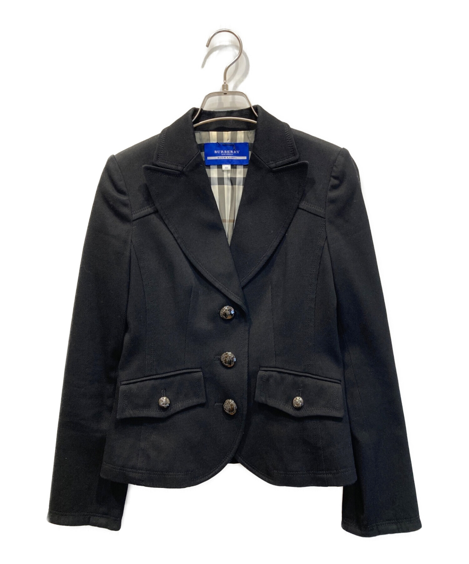 BURBERRY BLUE LABEL (バーバリーブルーレーベル) COTTON 3B JACKET ブラック サイズ:38