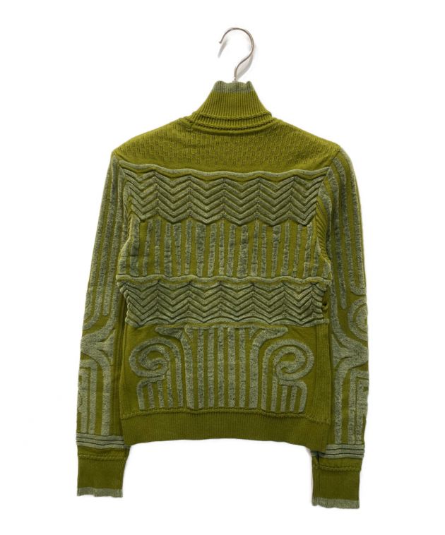 中古・古着通販】mame kurogouchi (マメクロゴウチ) Jomon Pattern HighNeck KnittedTop カーキ  サイズ:1｜ブランド・古着通販 トレファク公式【TREFAC FASHION】スマホサイト