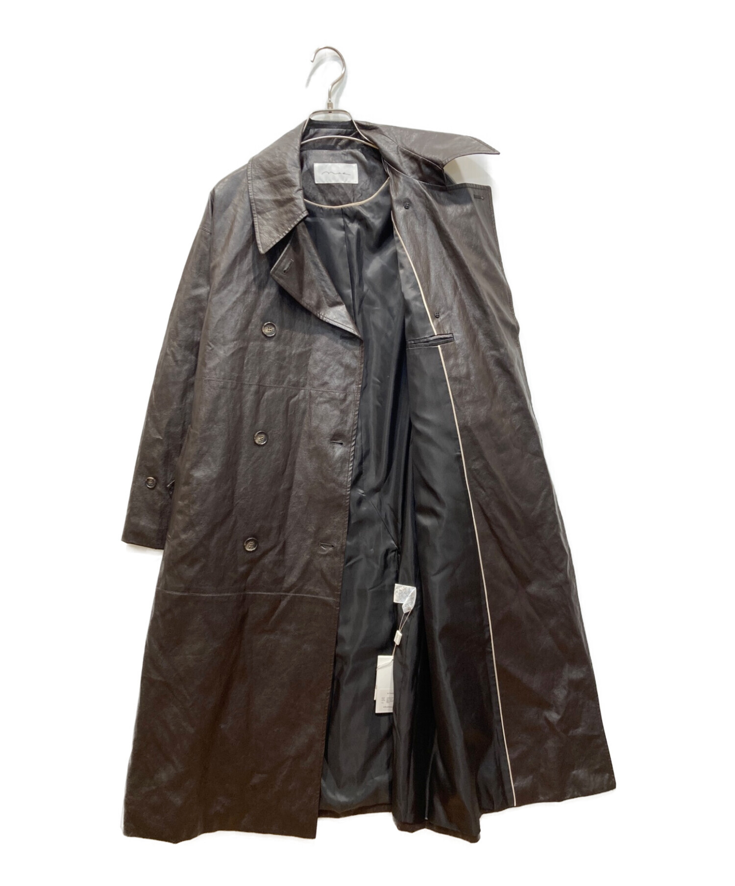 中古・古着通販】na.e (ナエ) Lether Trench Coat ブラウン サイズ