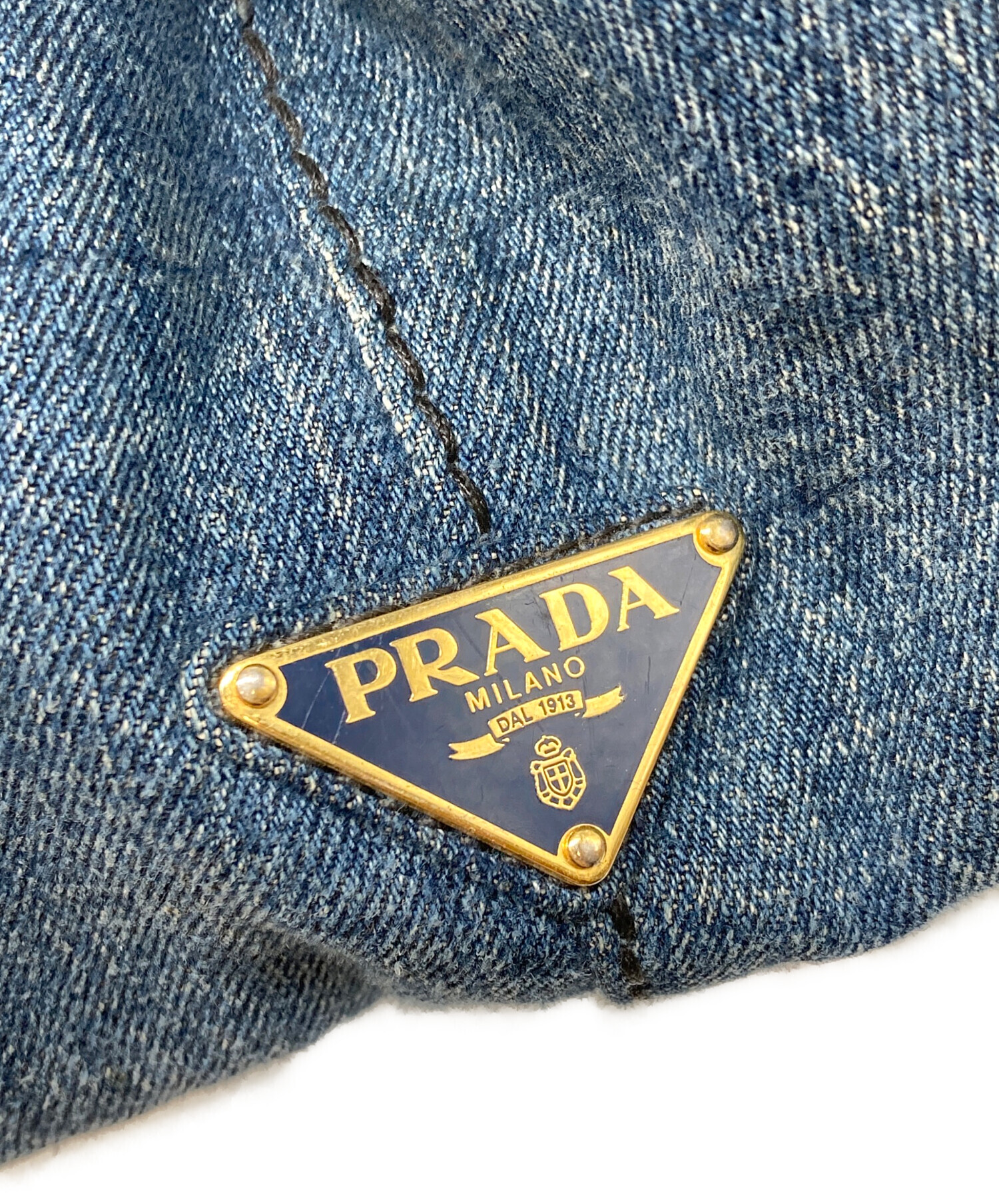 PRADA (プラダ) カナパ デニム ハンドバッグ インディゴ