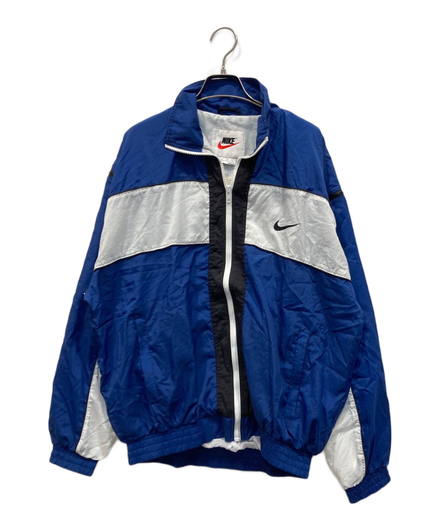 中古・古着通販】NIKE (ナイキ) 90'sナイロンジャケット ホワイト×ブルー×ブラック サイズ:L 未使用品｜ブランド・古着通販  トレファク公式【TREFAC FASHION】スマホサイト