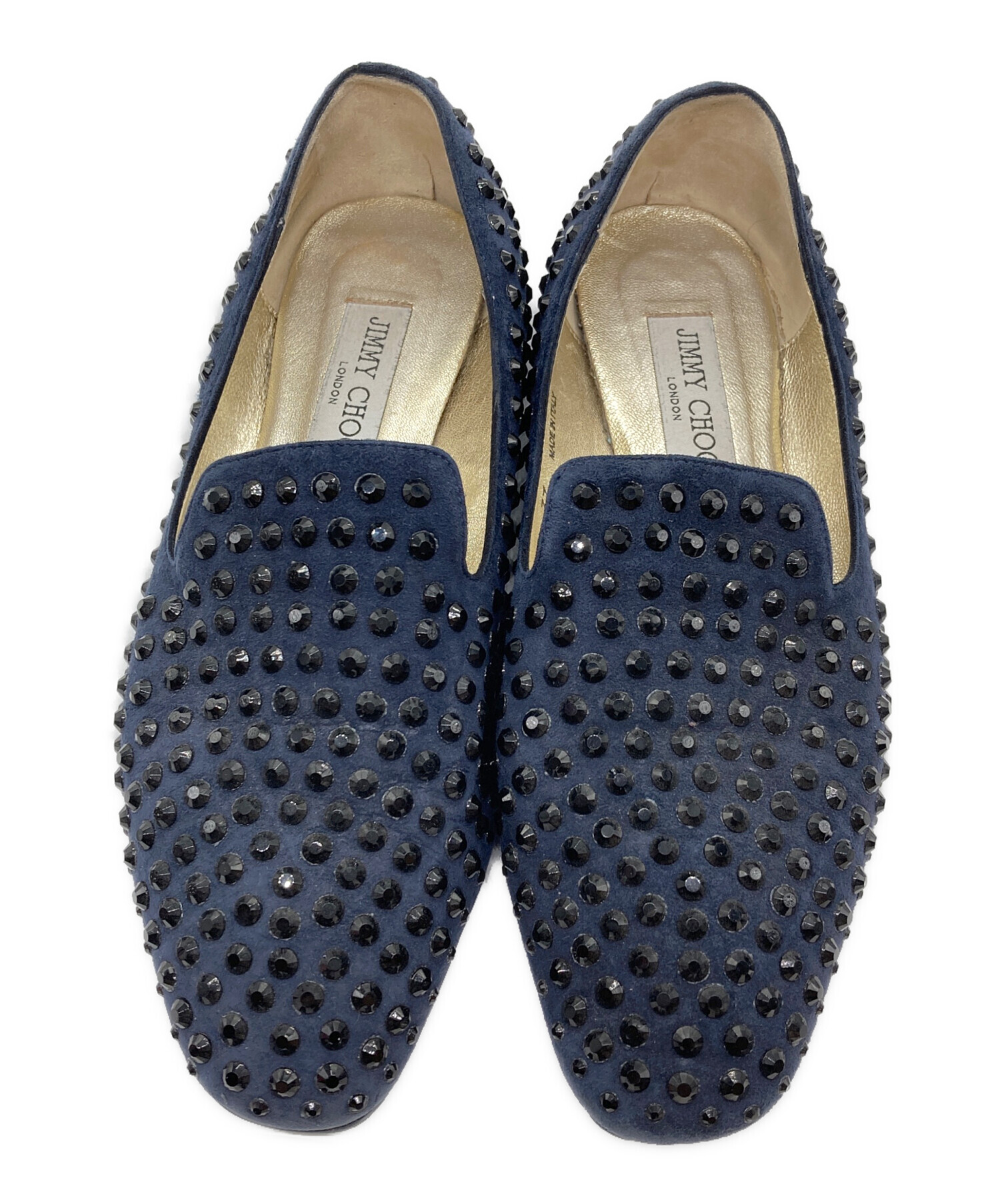 中古・古着通販】JIMMY CHOO (ジミーチュウ) スタッズスリッポン ネイビー サイズ:37｜ブランド・古着通販 トレファク公式【TREFAC  FASHION】スマホサイト