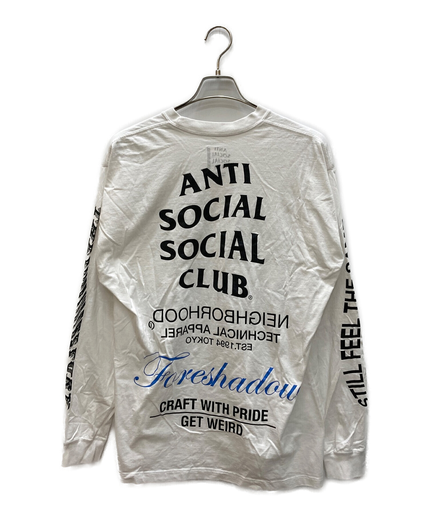 NEIGHBORHOOD × Anti Social Social Club (ネイバーフッド×アンチソーシャルソーシャルクラブ) ロゴロンT  ホワイト サイズ:L