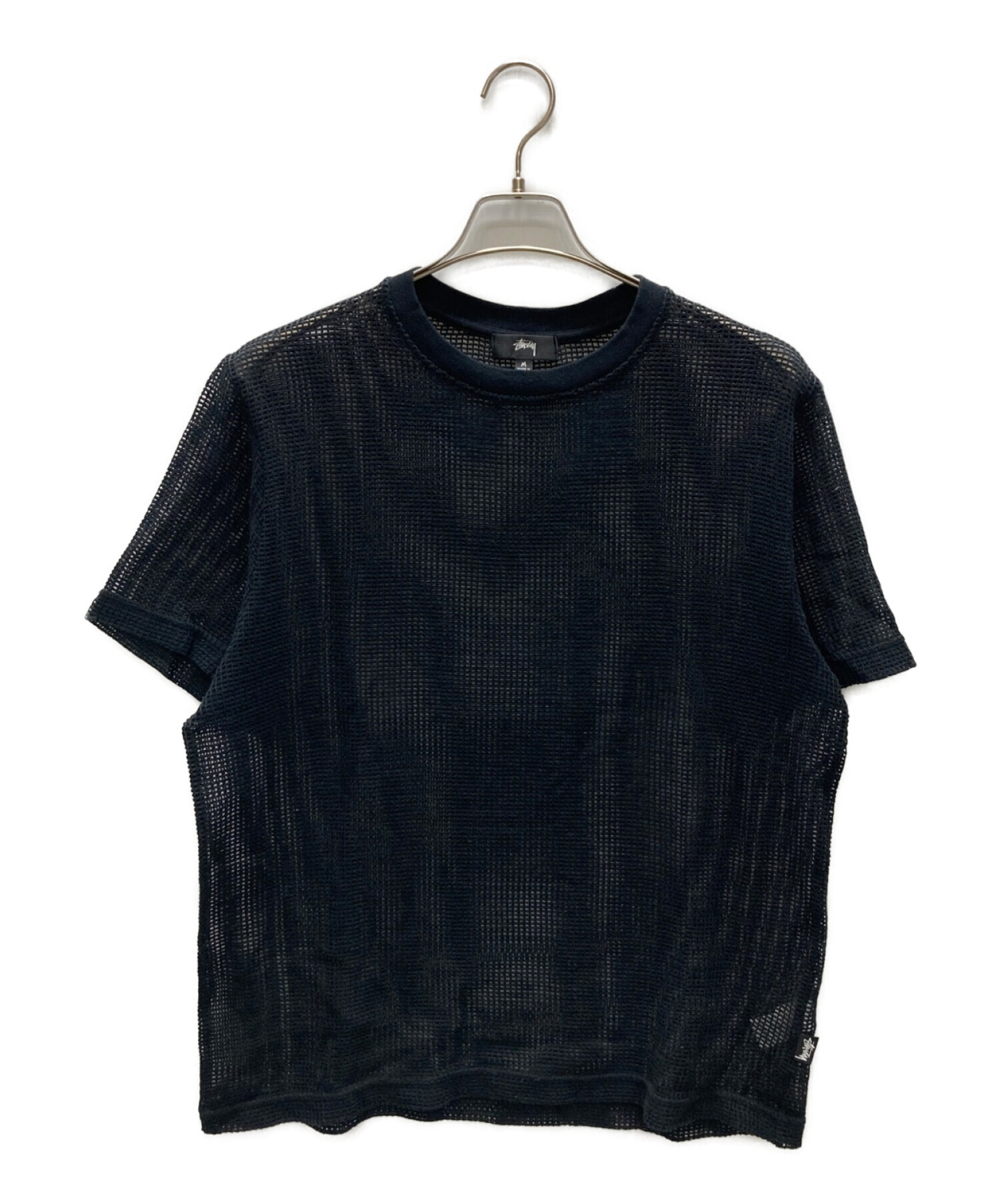 stussy (ステューシー) COTTON MESH SS CREW ブラック サイズ:M