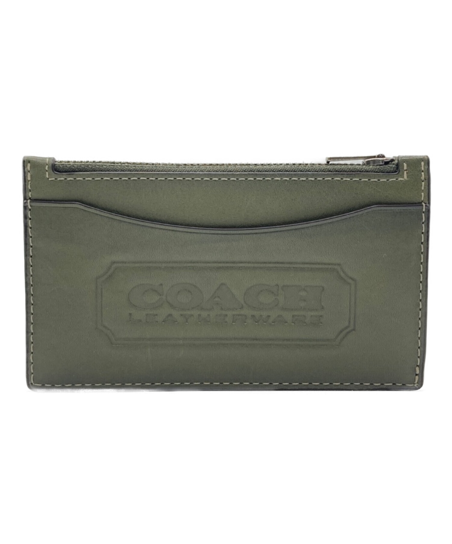 中古・古着通販】COACH (コーチ) ジップ カード ケース カーキ