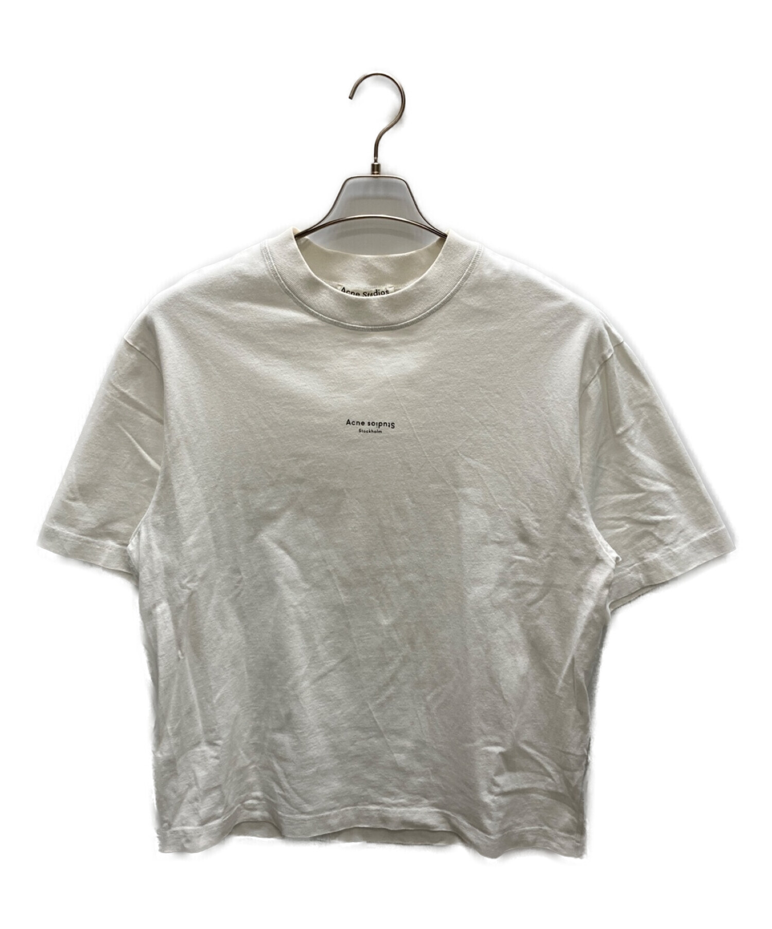 Acne Studios アクネストゥディオス 襟ロゴ Tシャツ S ホワイト-