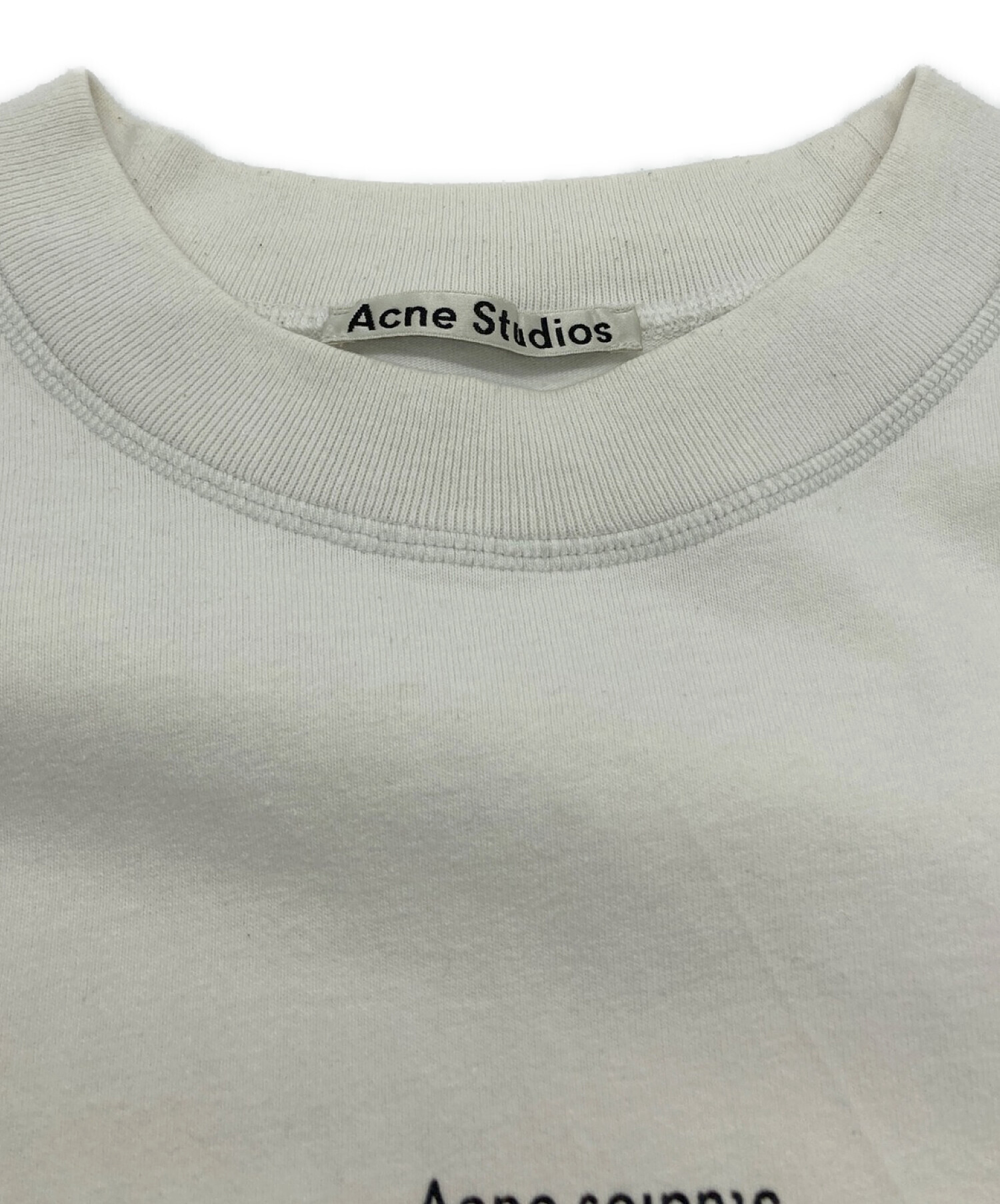 Acne Studios アクネストゥディオス 襟ロゴ Tシャツ S ホワイト-