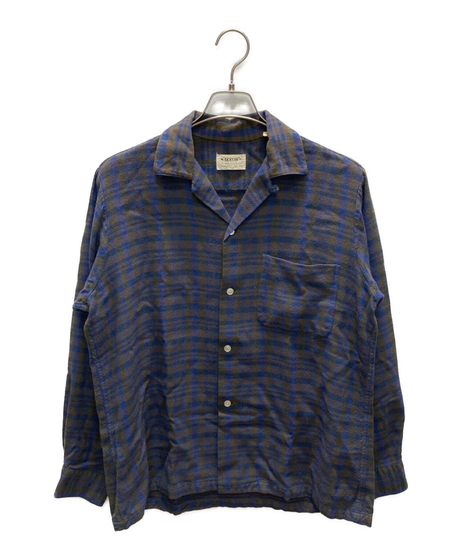 ARROW (アロー) 60sオープンカラーシャツ ブルー サイズ:M