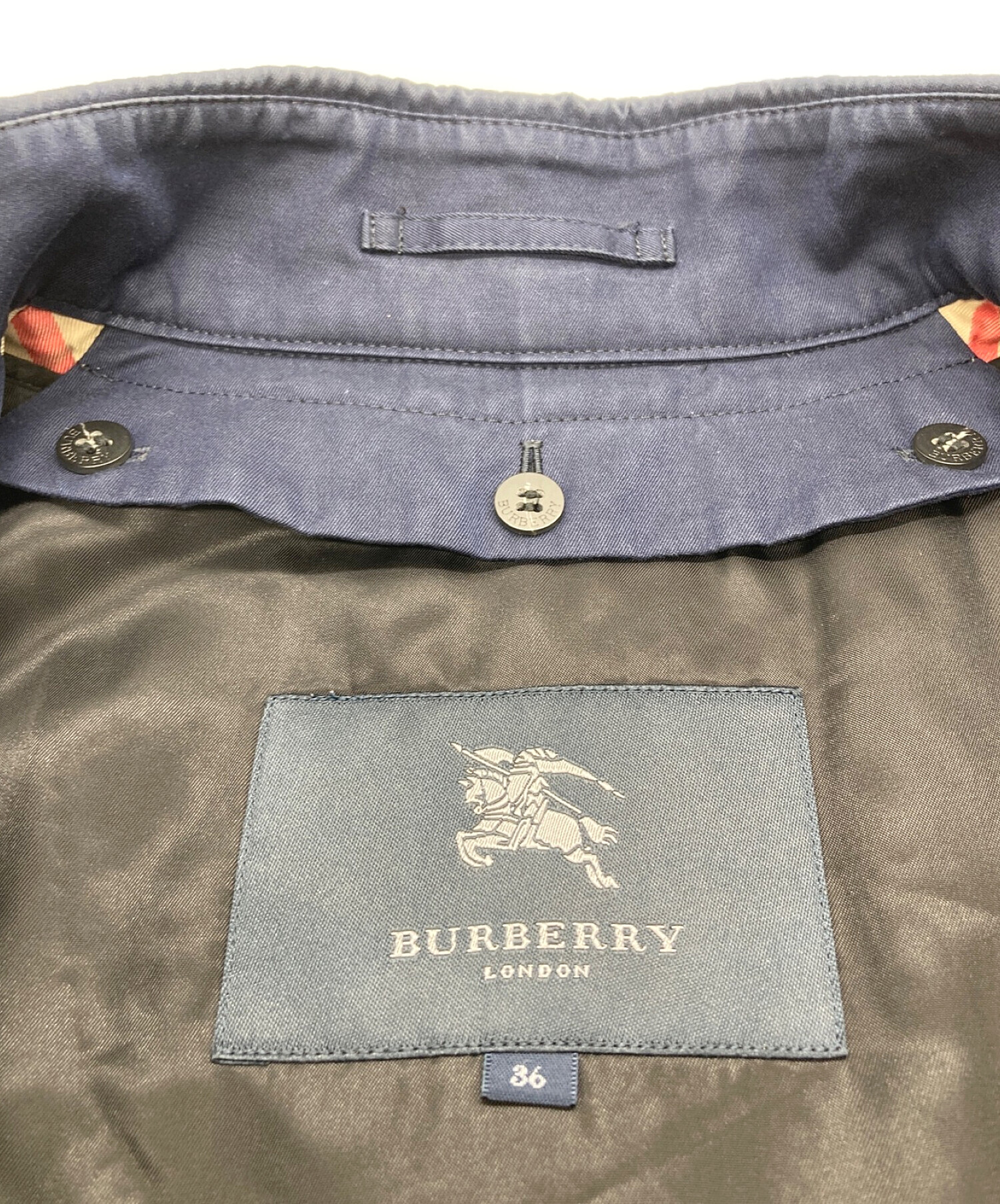 BURBERRY LONDON (バーバリー ロンドン) ウールライナー付ダブルトレンチコート ネイビー サイズ:36