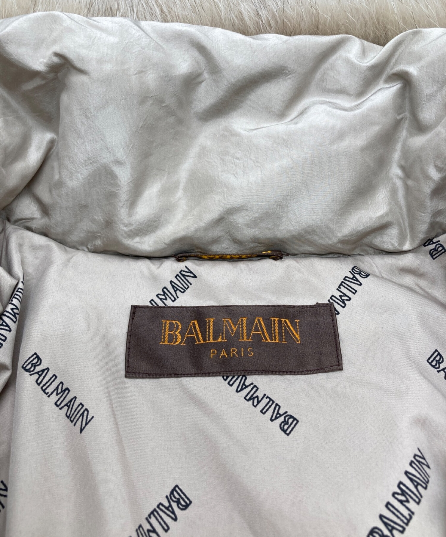 中古・古着通販】BALMAIN (バルマン) ダウンコート ベージュ サイズ:M