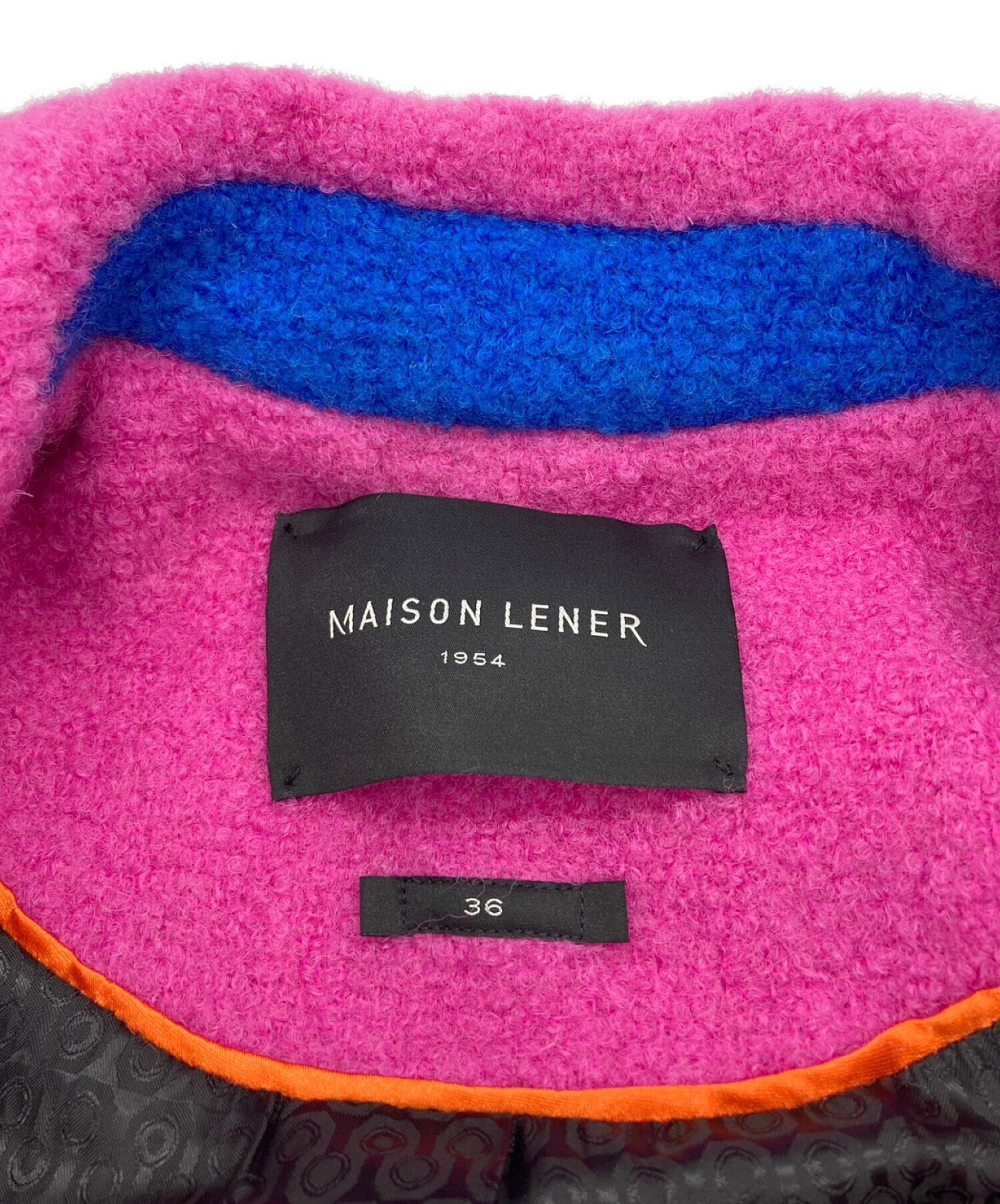 MAISON LENER (メゾン レネール) ウール混ボアチェスターコート ピンク サイズ:36