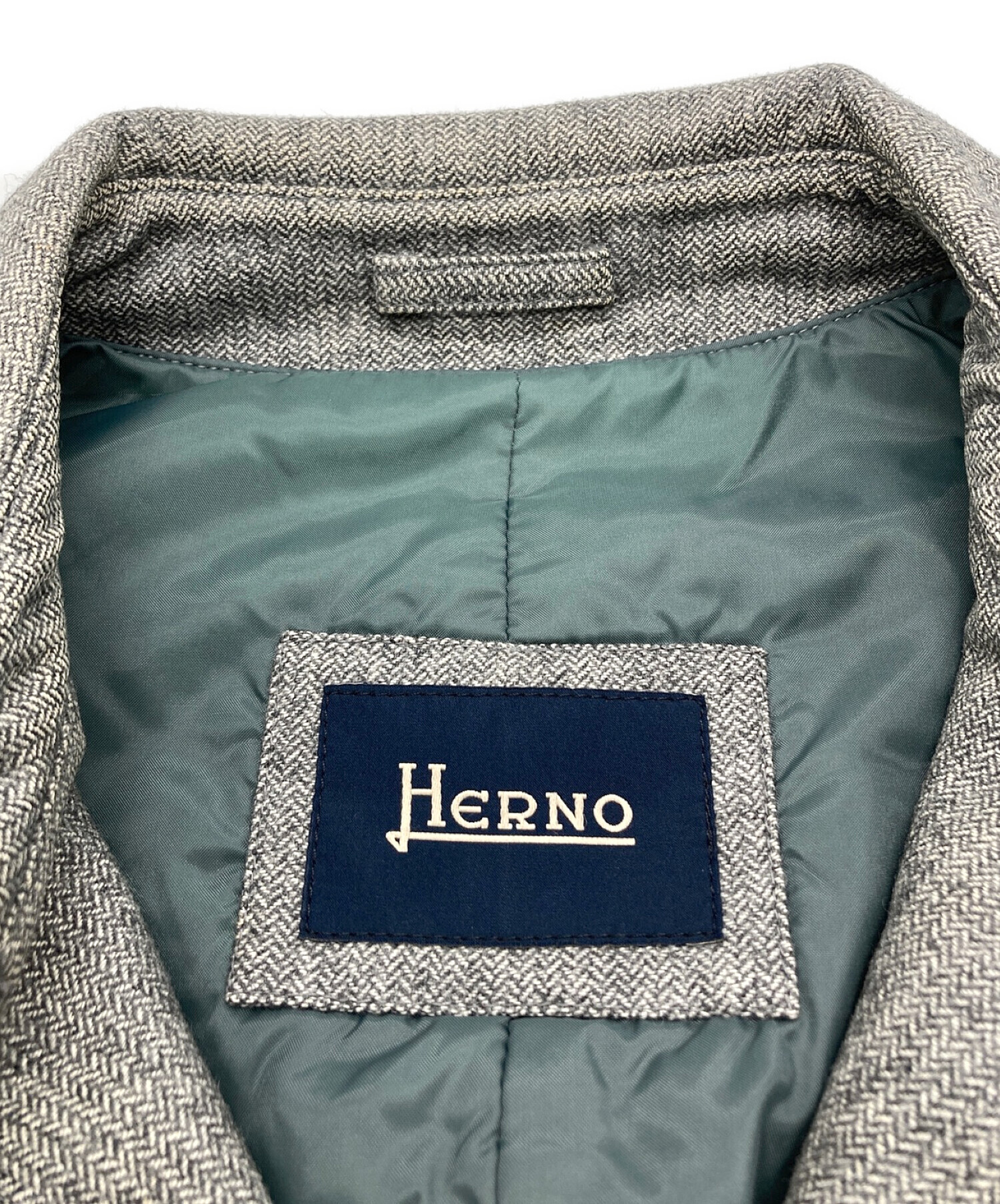 HERNO (ヘルノ) ウールコットンステンカラーコート グレー サイズ:表記なし