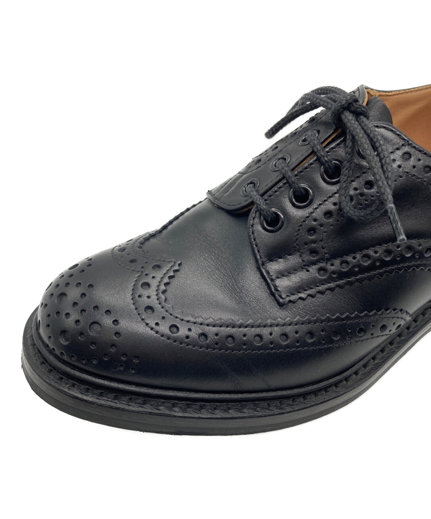 Tricker's (トリッカーズ) バートンウィングチップシューズ ブラック サイズ:7