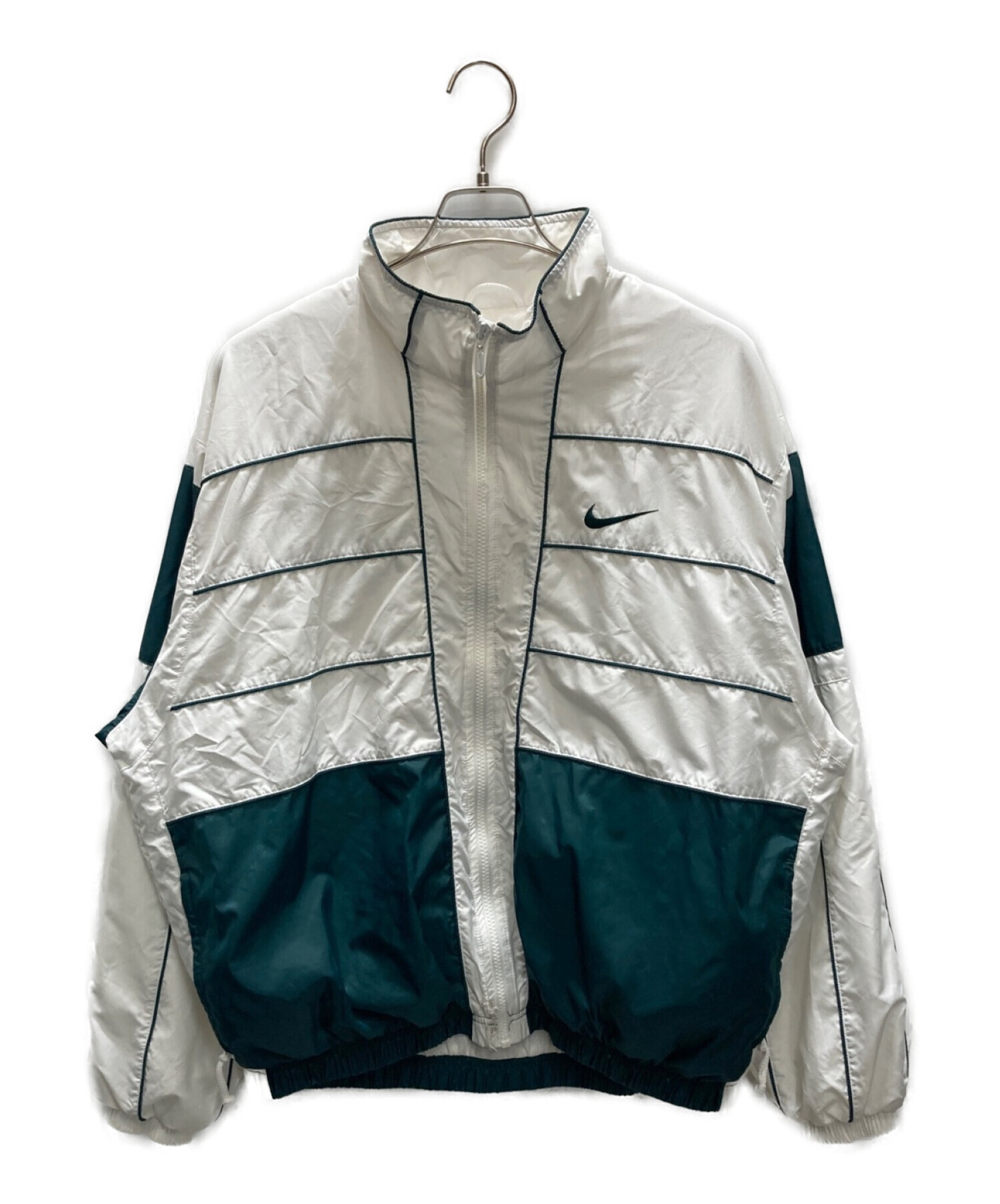 NIKE (ナイキ) 90'sナイロンジャケット グリーン×ホワイト サイズ:L