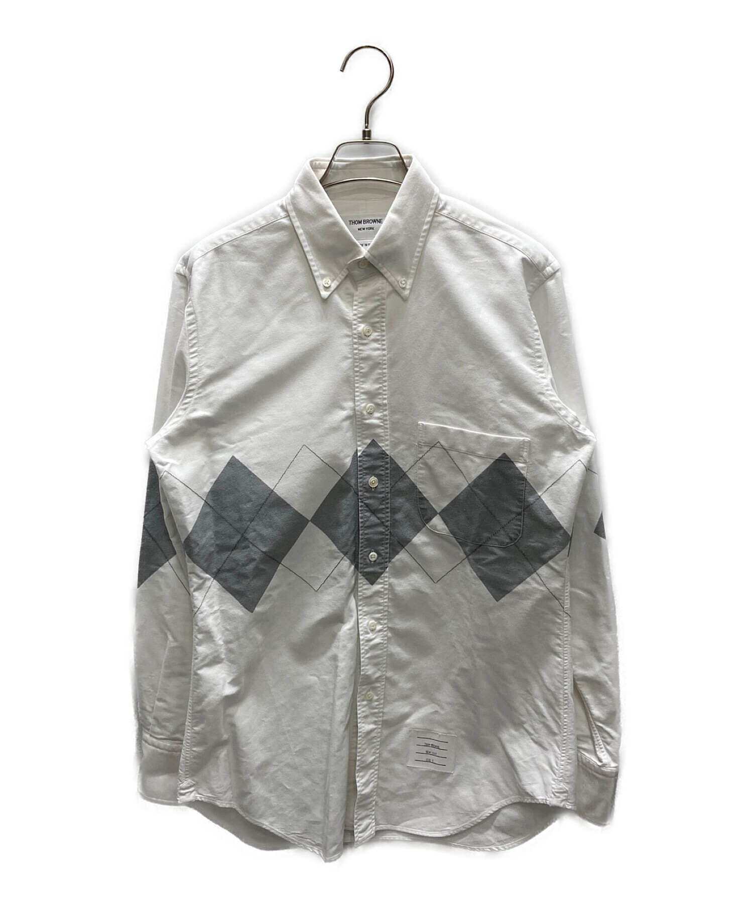 中古・古着通販】Thom Browne (トムブラウン) シャツ ホワイト×グレー