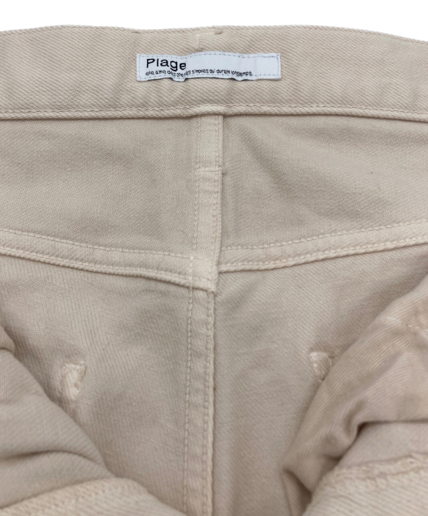 Plage (プラージュ) ストレッチセンタープレスデニム ベージュ サイズ:38