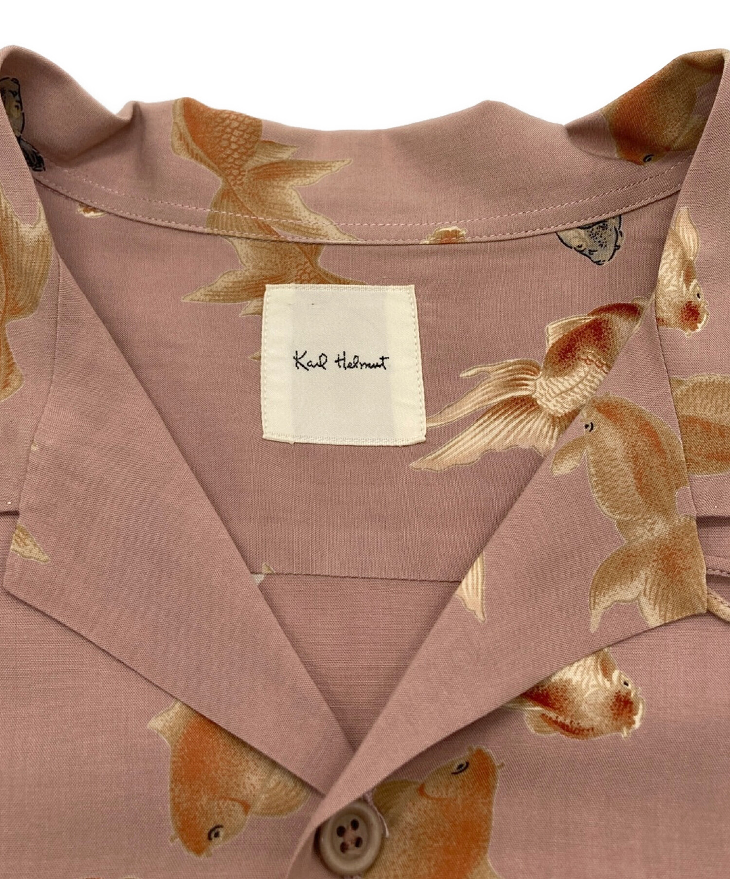 KARL HELMUT (カールヘルム) 金魚柄アロハシャツ 86年製 PINK HOUSE ピンク サイズ:M