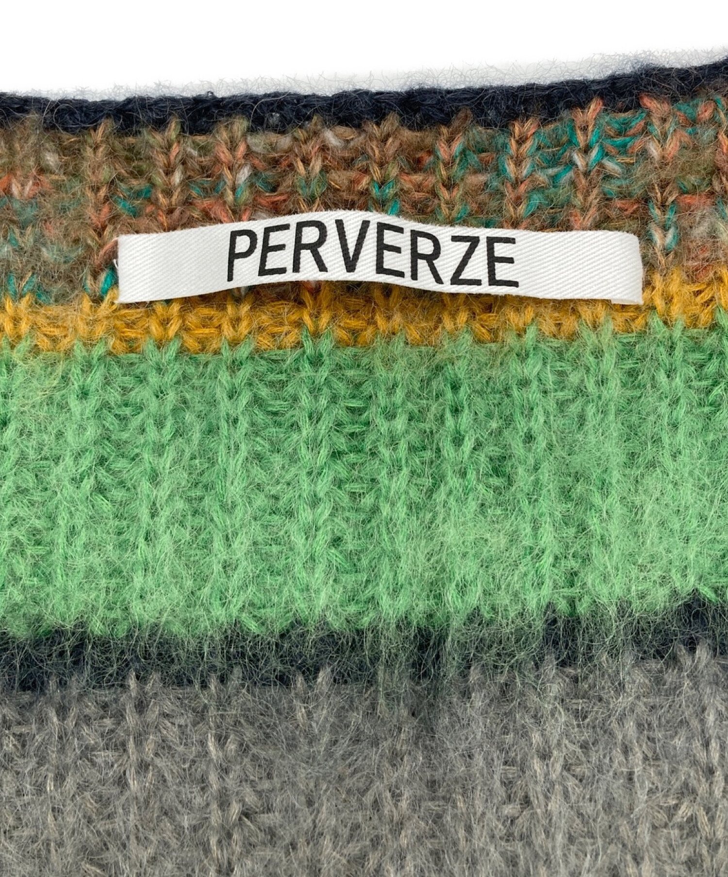 PERVERZE  Stripe Wide Cardigan /green袖丈長袖