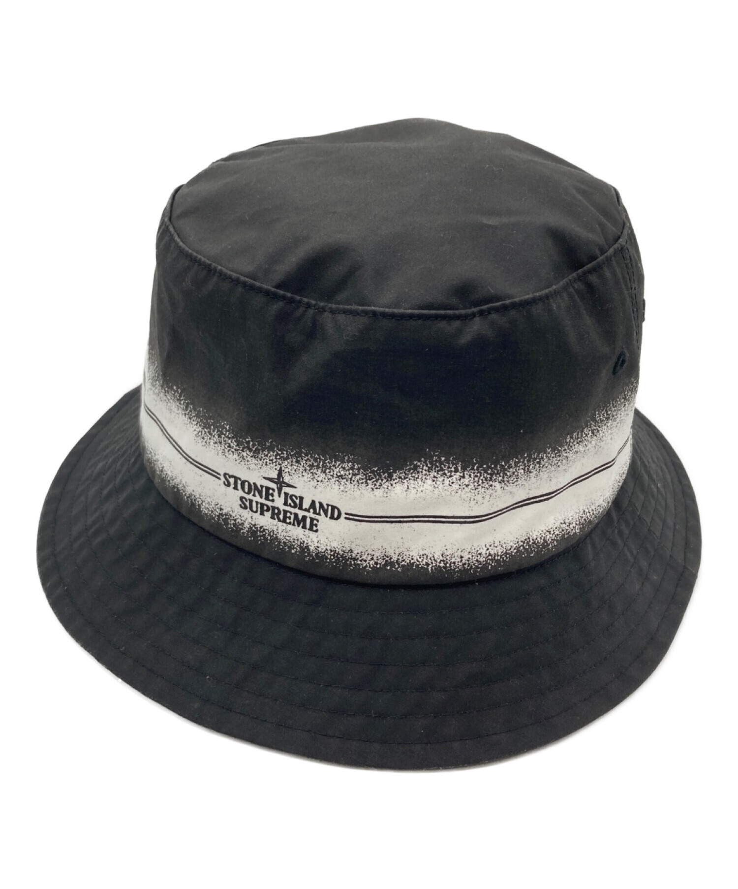 ■新品■未使用■ Supreme シュプリーム Stone Island ストーンアイランド コットン100％ ハット 帽子 メンズ ブラック系 AQ7478