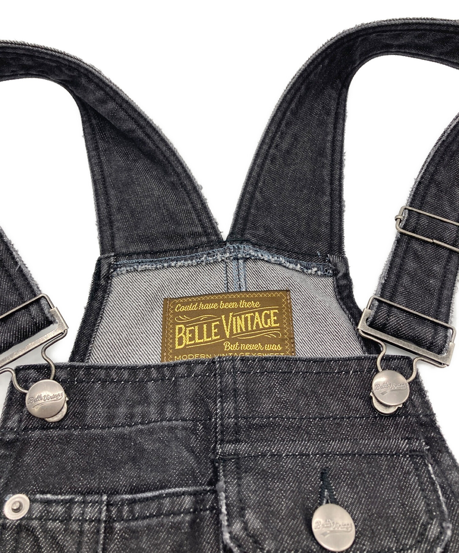 Belle vintage (ベル ヴィンテージ) ボリュームチュール×オーガンジーデニムサロペット グレー サイズ:FREE