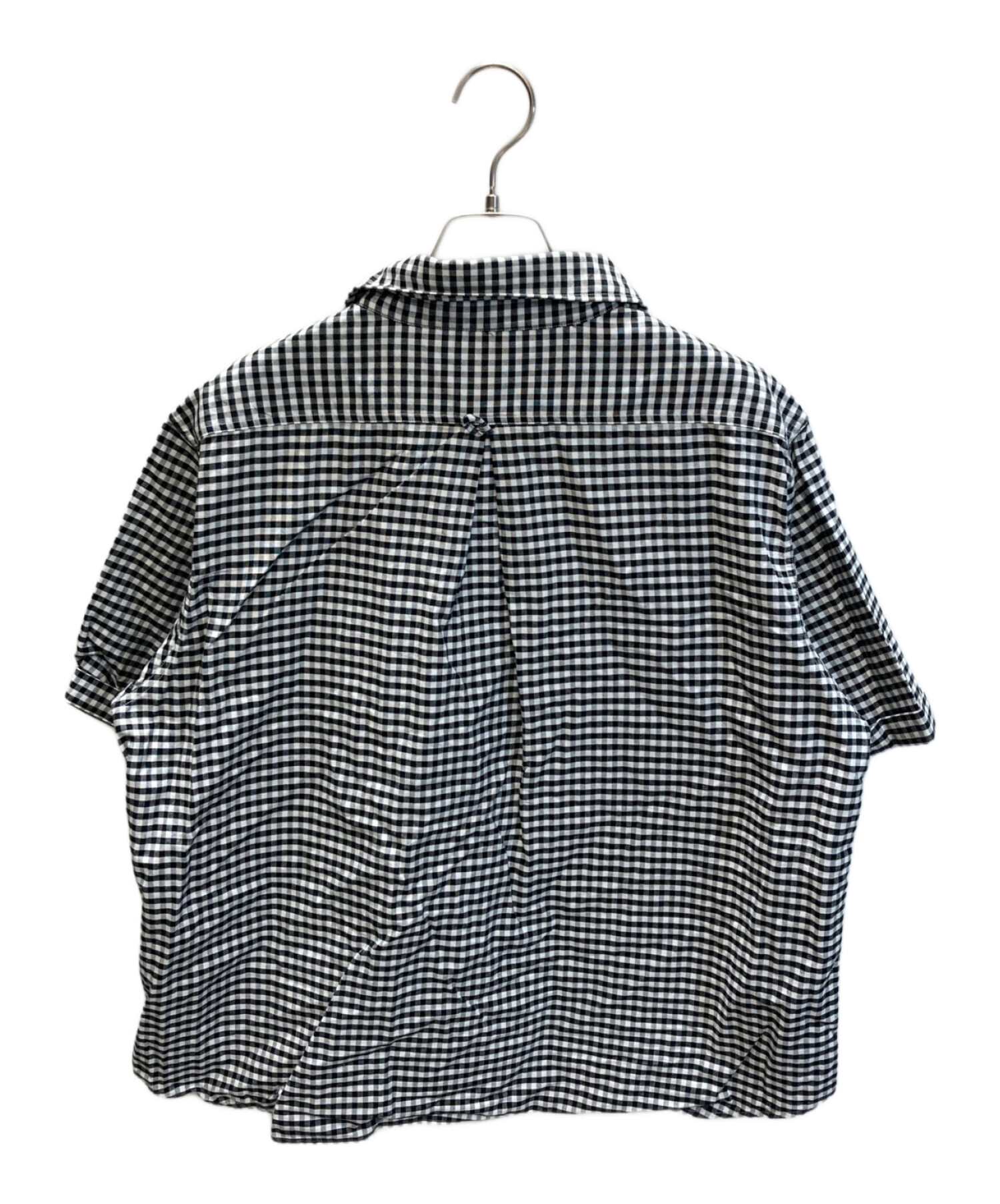 DANTON (ダントン) ショールカラーギンガムチェック半袖シャツ ブラック サイズ:38