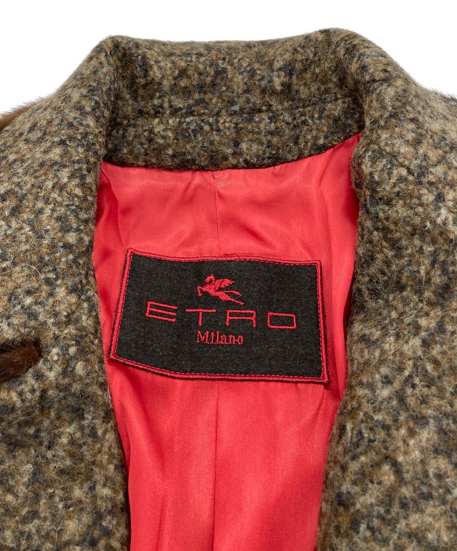 中古・古着通販】ETRO (エトロ) アルパカ混ロングコート ブラウン サイズ:42｜ブランド・古着通販 トレファク公式【TREFAC  FASHION】スマホサイト