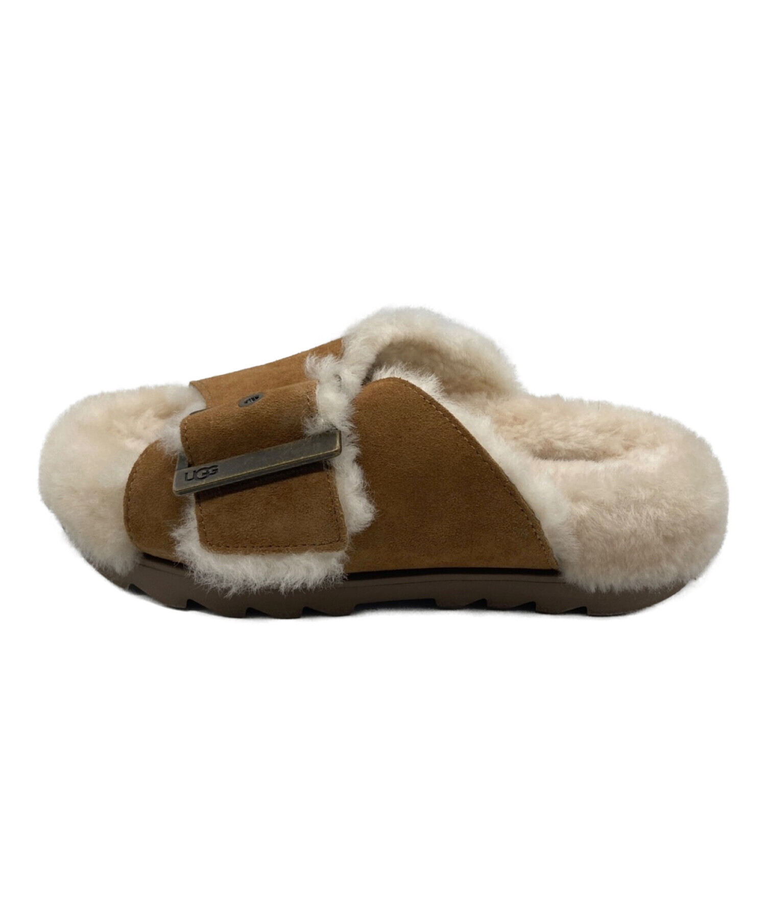 UGG (アグ) OUTSLIDE BUCKLE/ファーサンダル ブラウン サイズ:24㎝/US7/UK5