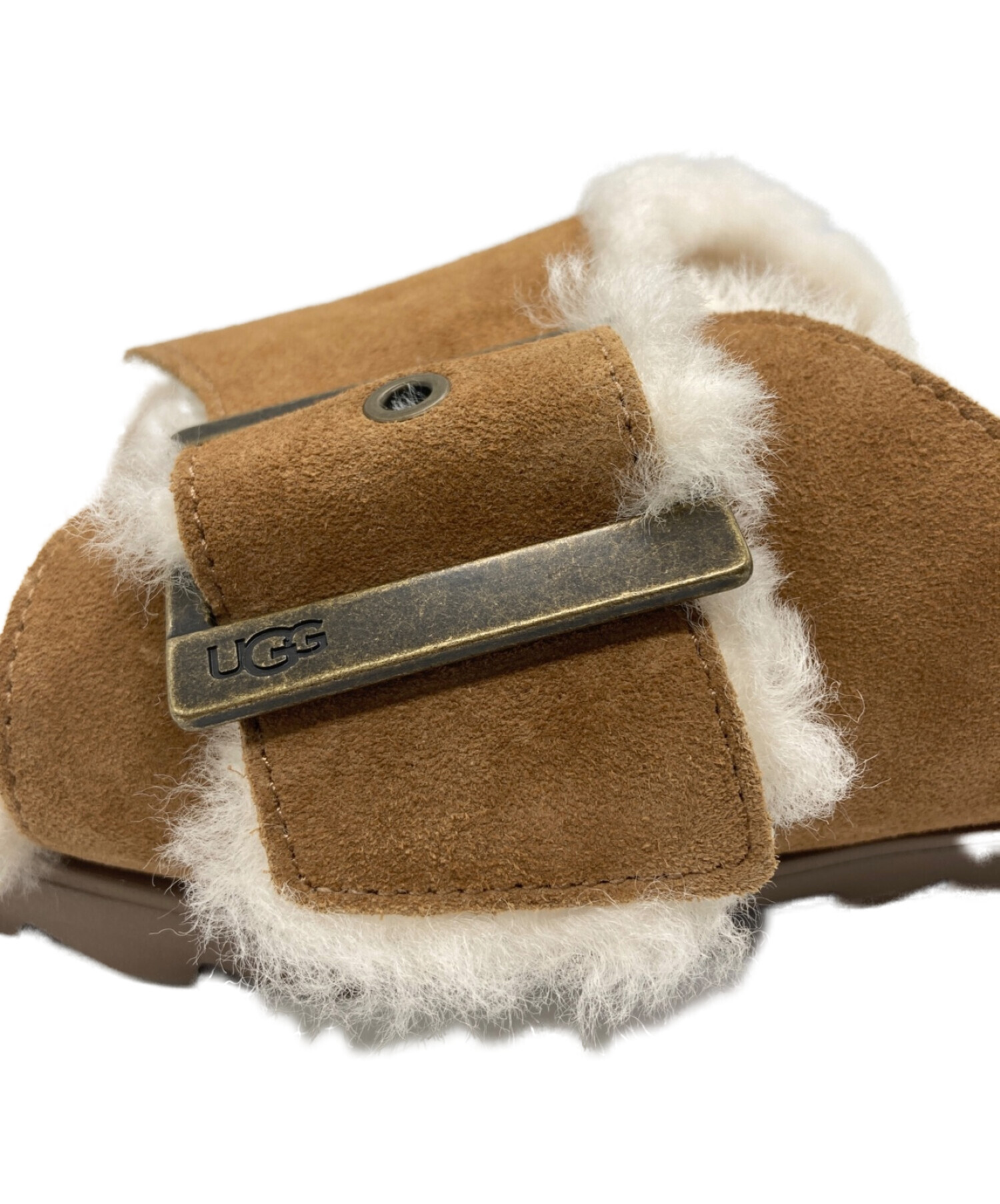 UGG (アグ) OUTSLIDE BUCKLE/ファーサンダル ブラウン サイズ:24㎝/US7/UK5