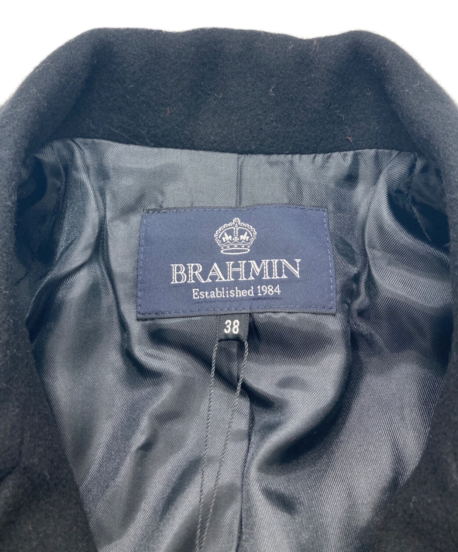 中古・古着通販】BRAHMIN (ブラーミン) ウールショートコート ブラック