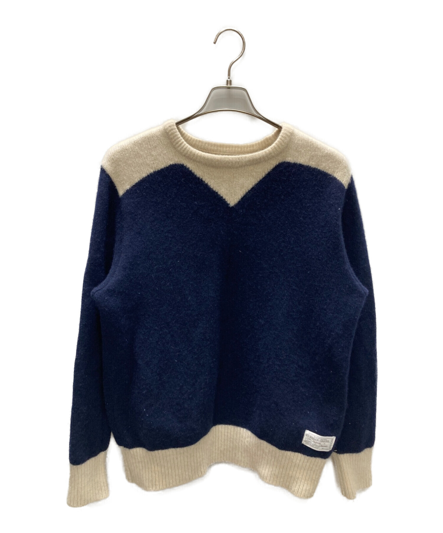 ORGUEIL (オルゲイユ) Knit sweater/ニットセーター ネイビー×ベージュ サイズ:40