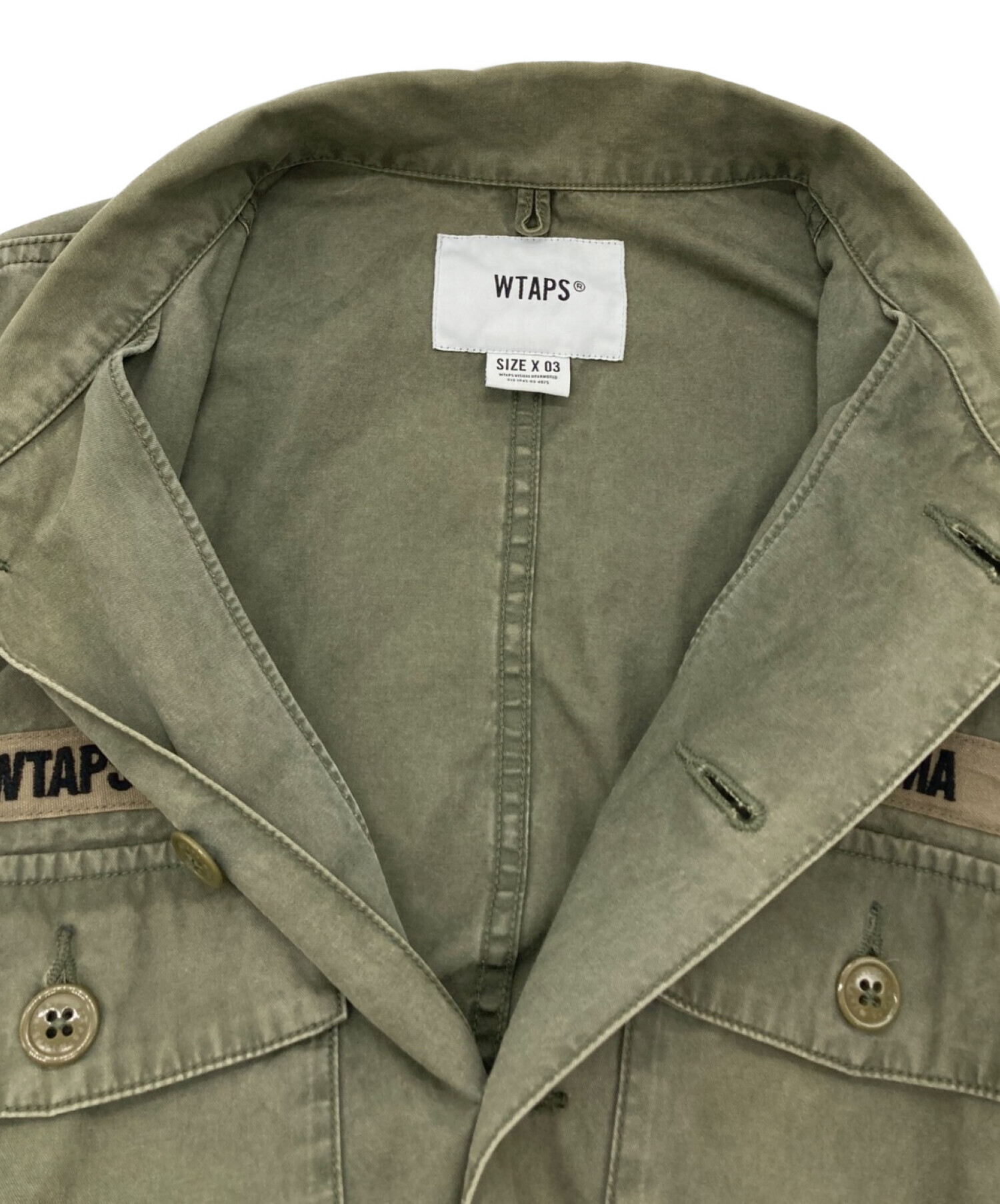 中古・古着通販】WTAPS (ダブルタップス) ミリタリーシャツ カーキ